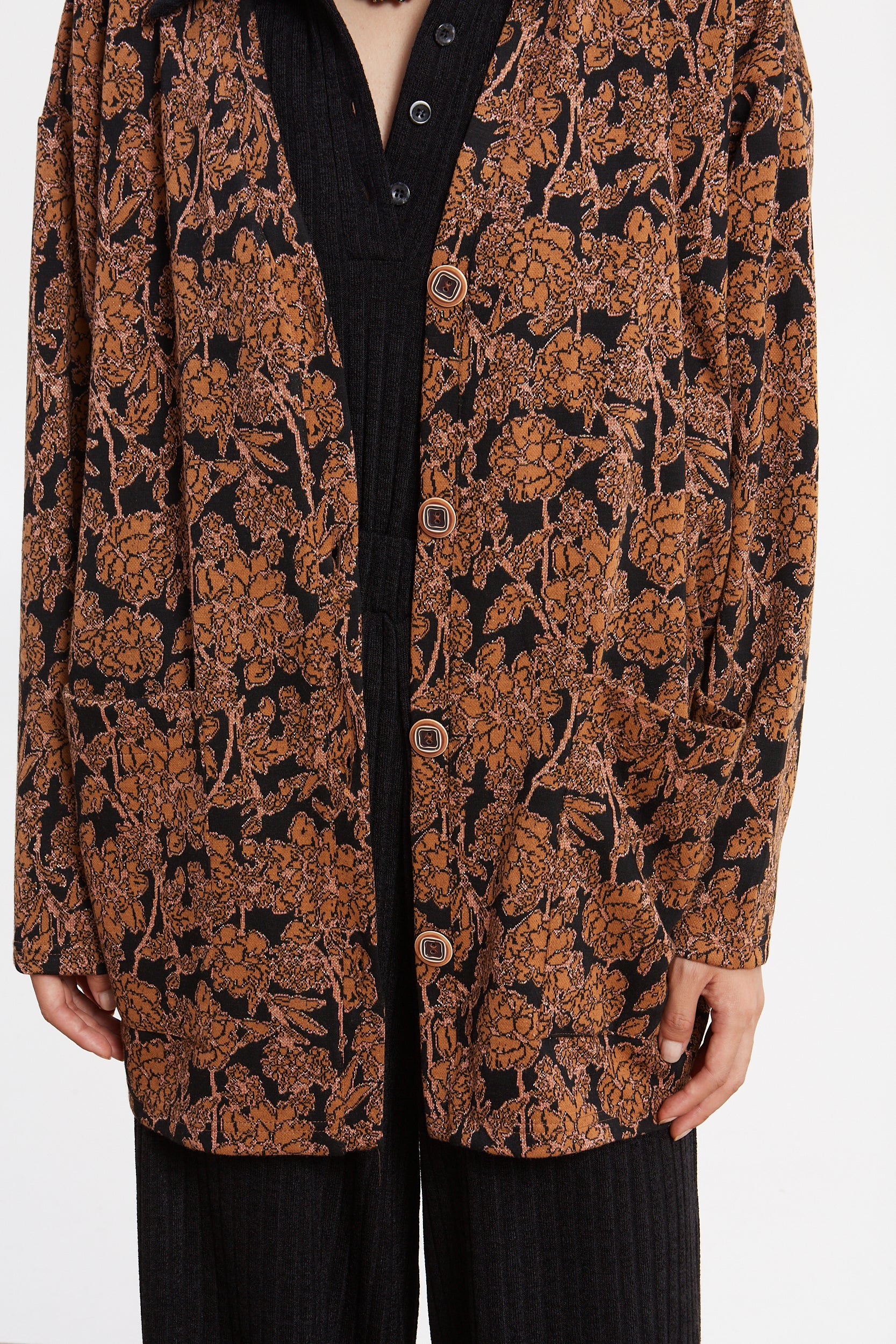 Maeve floral brown cardigan