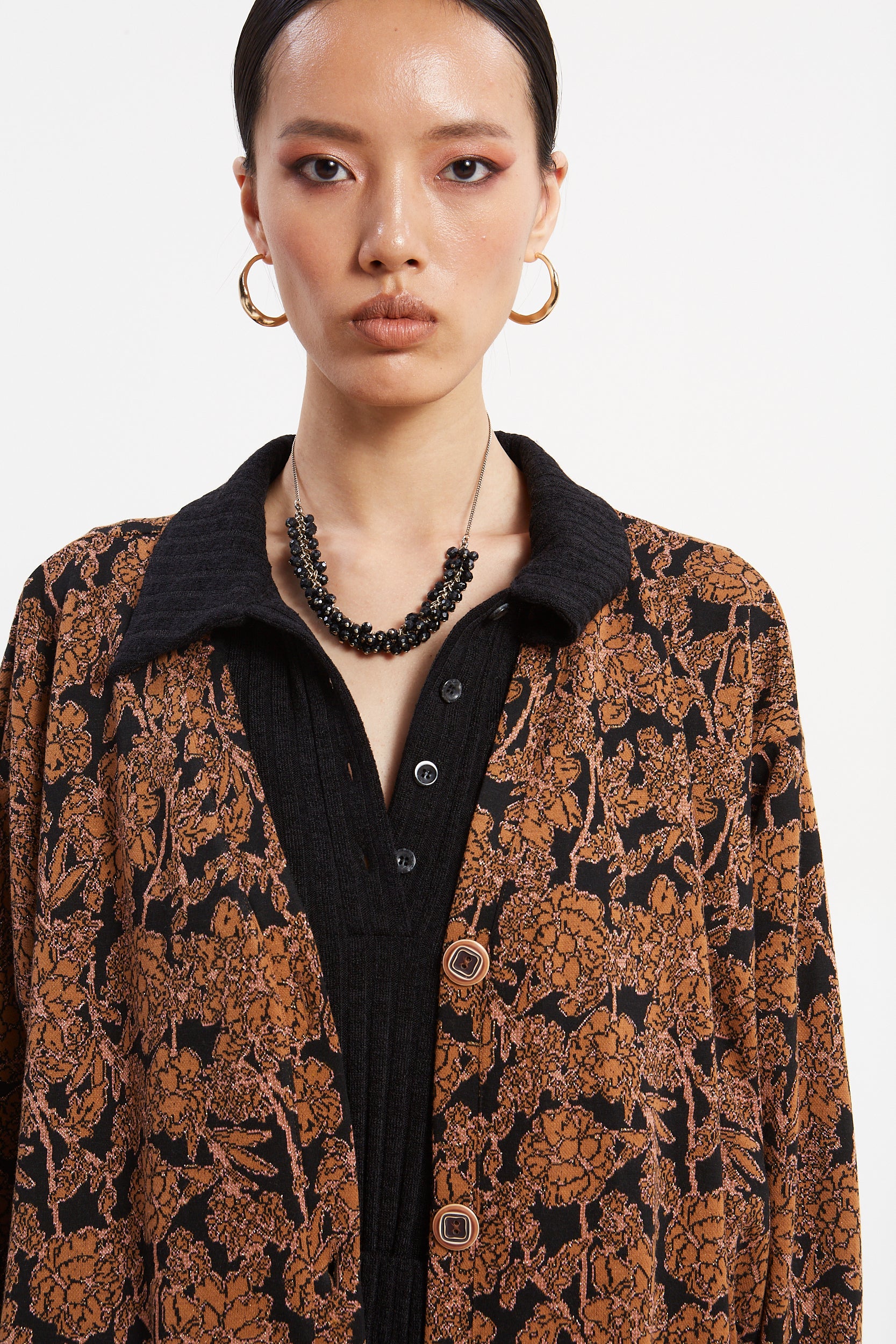 Maeve floral brown cardigan