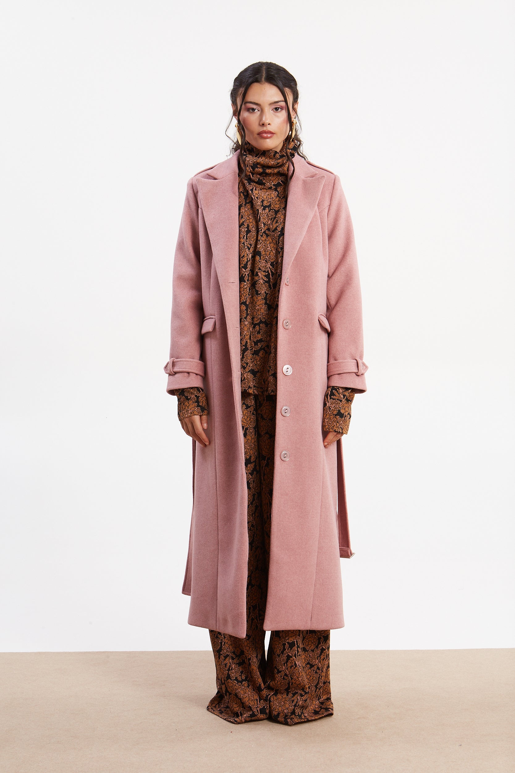 Rosa pink long coat