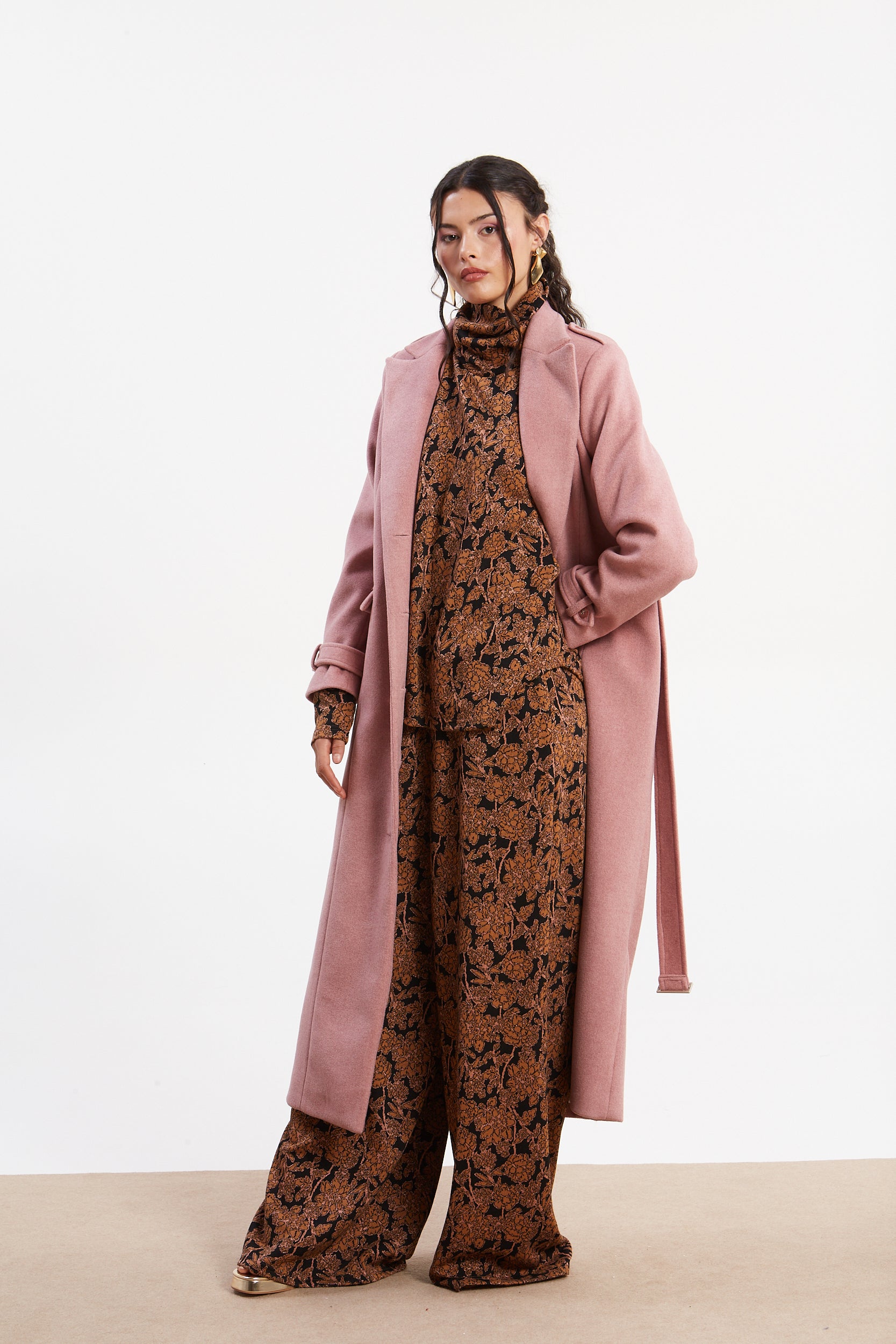 Rosa pink long coat