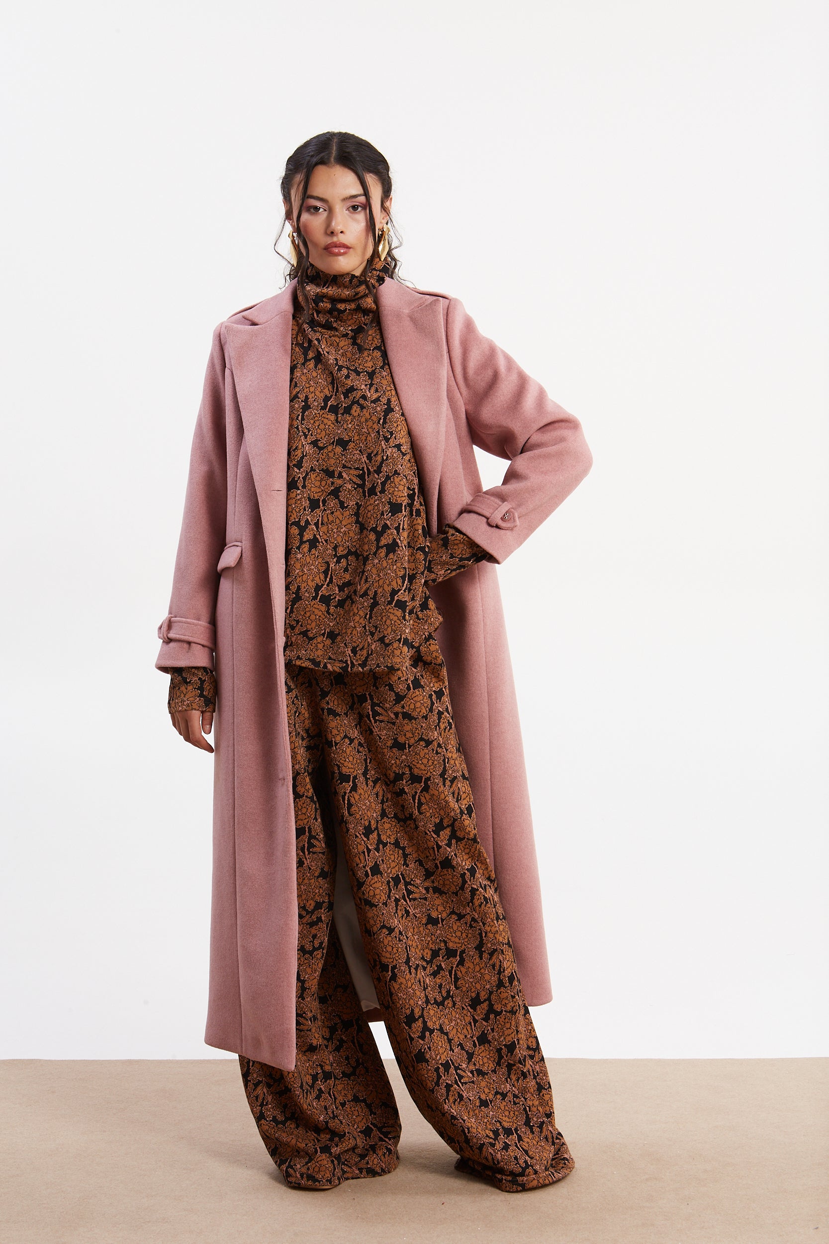 Rosa pink long coat