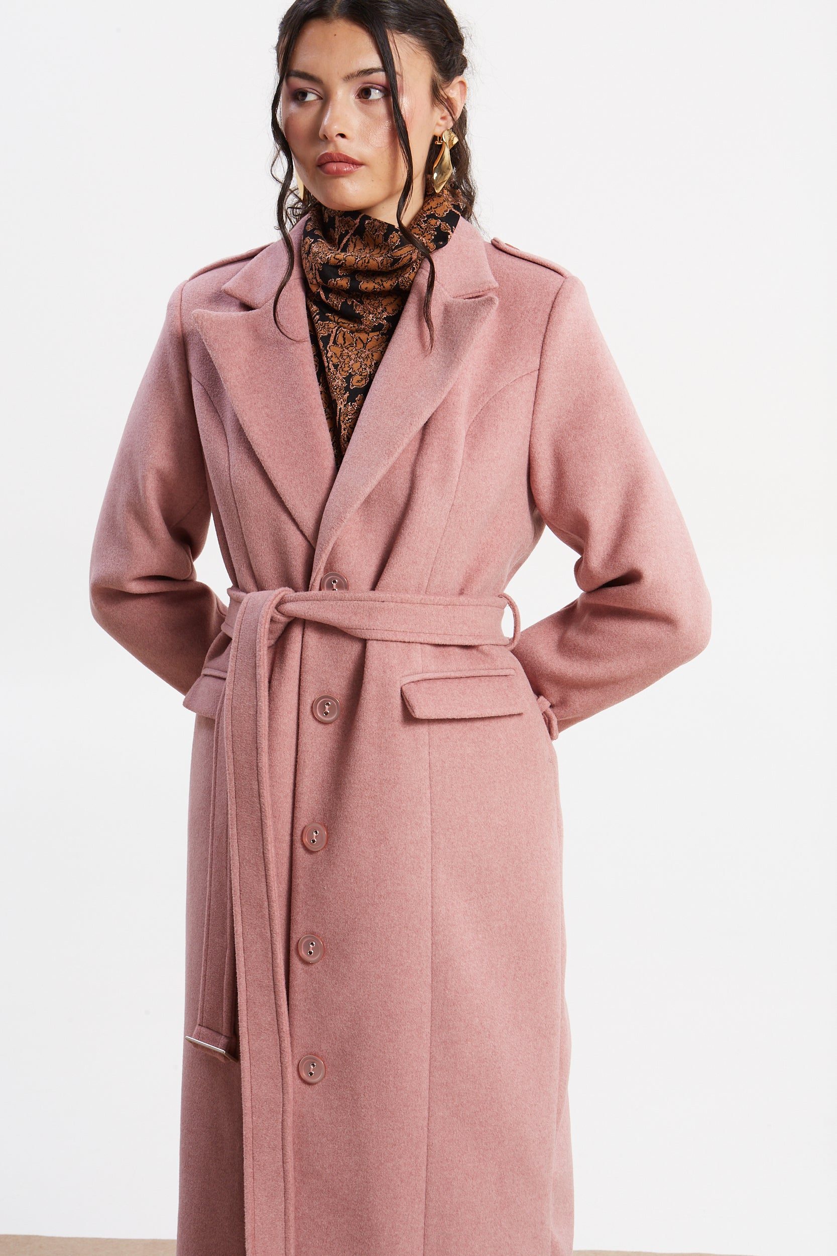 Rosa pink long coat