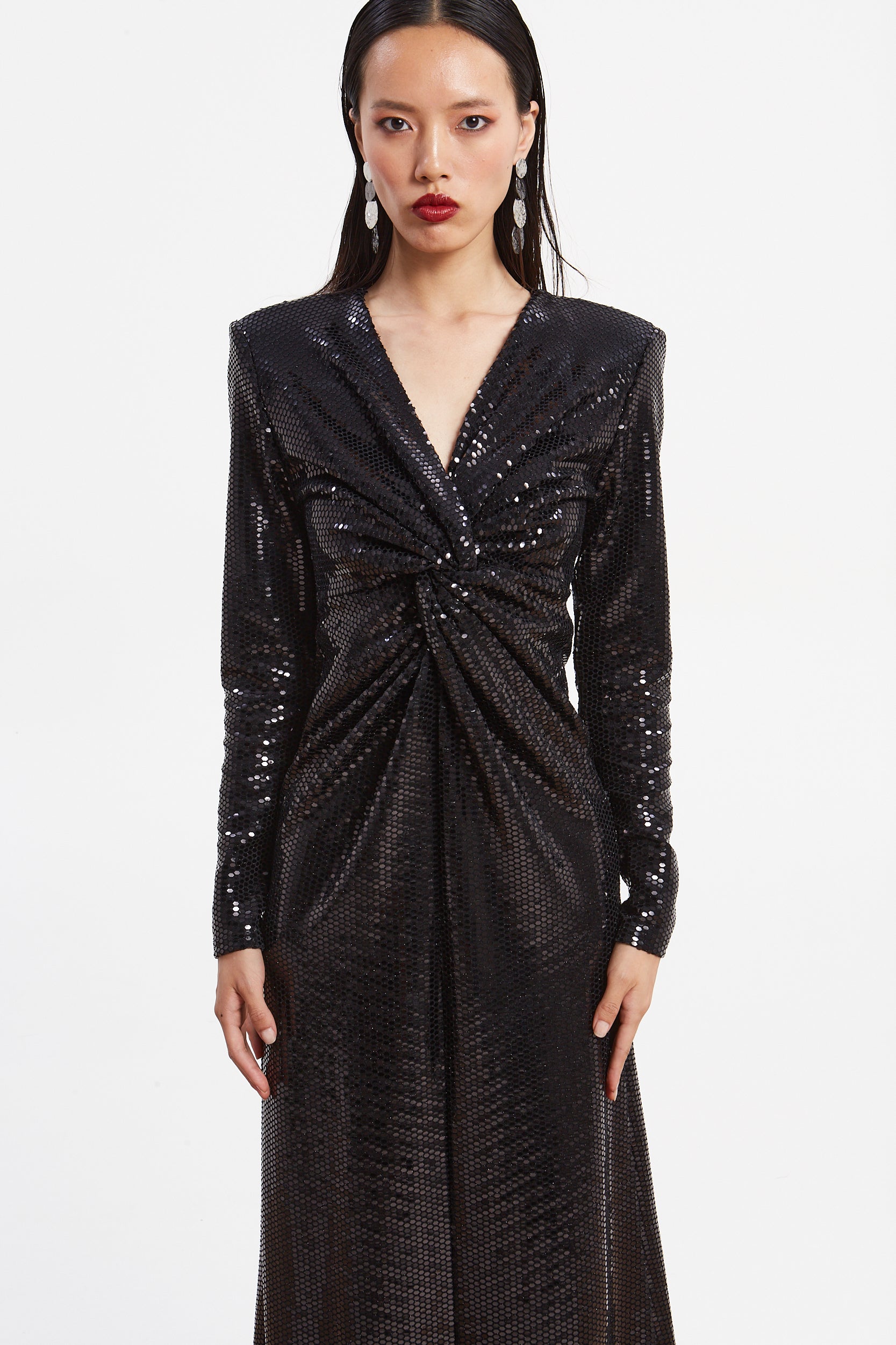 Alessia shiny black dress