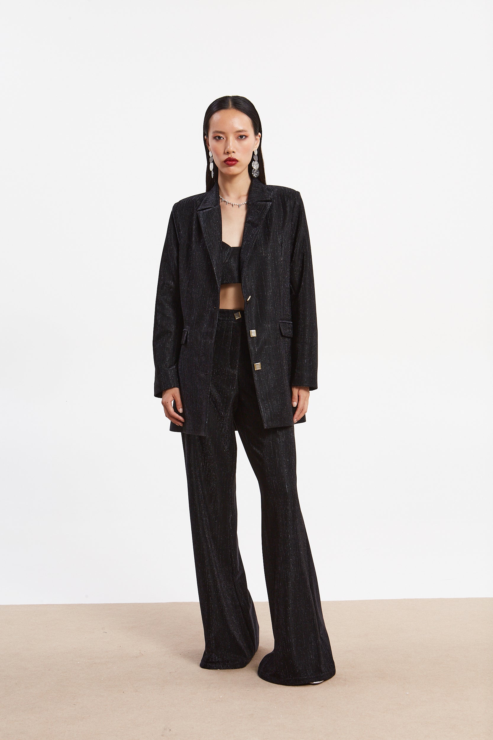 Gloria lurex  black blazer