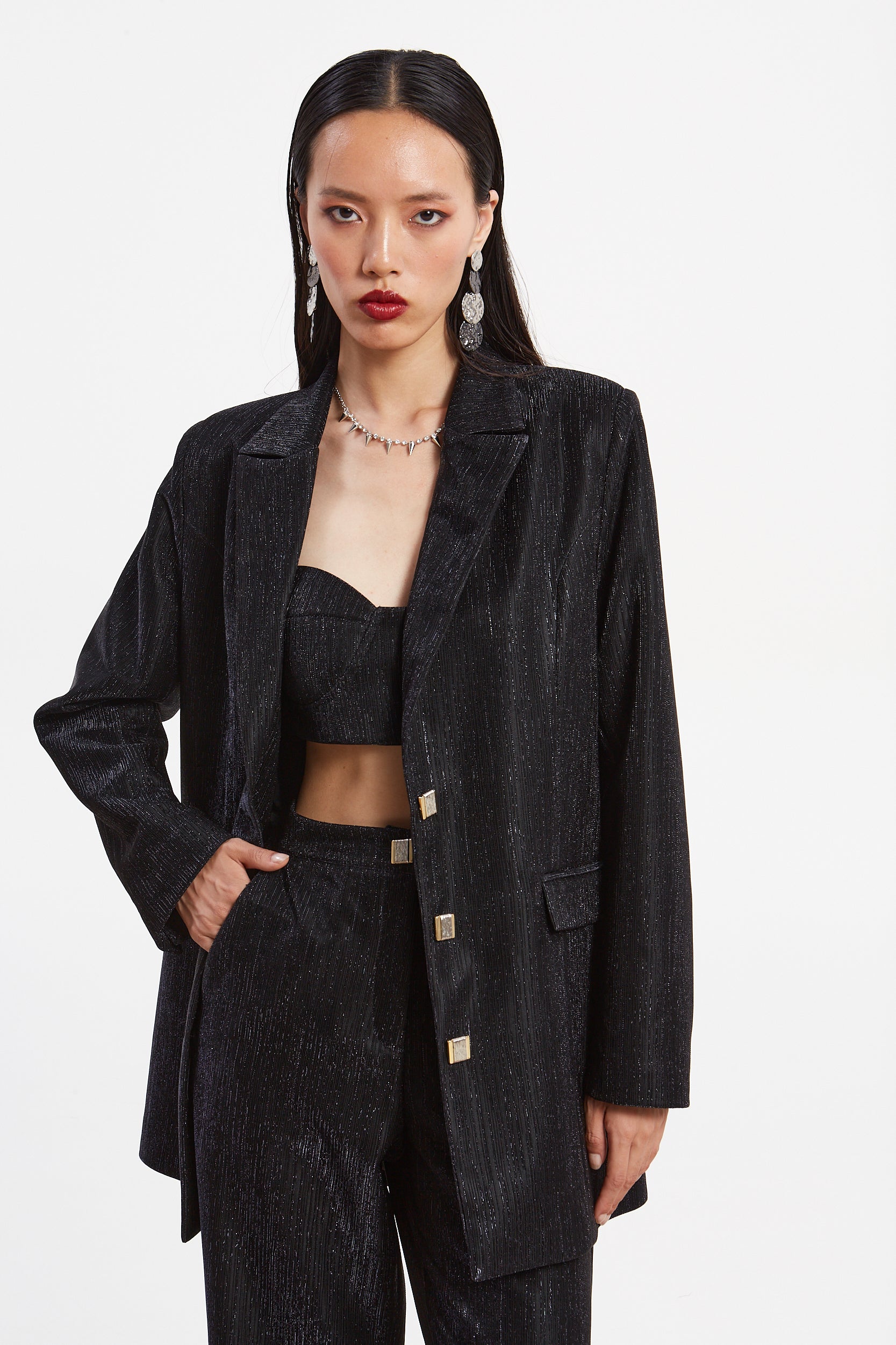 Gloria lurex  black blazer