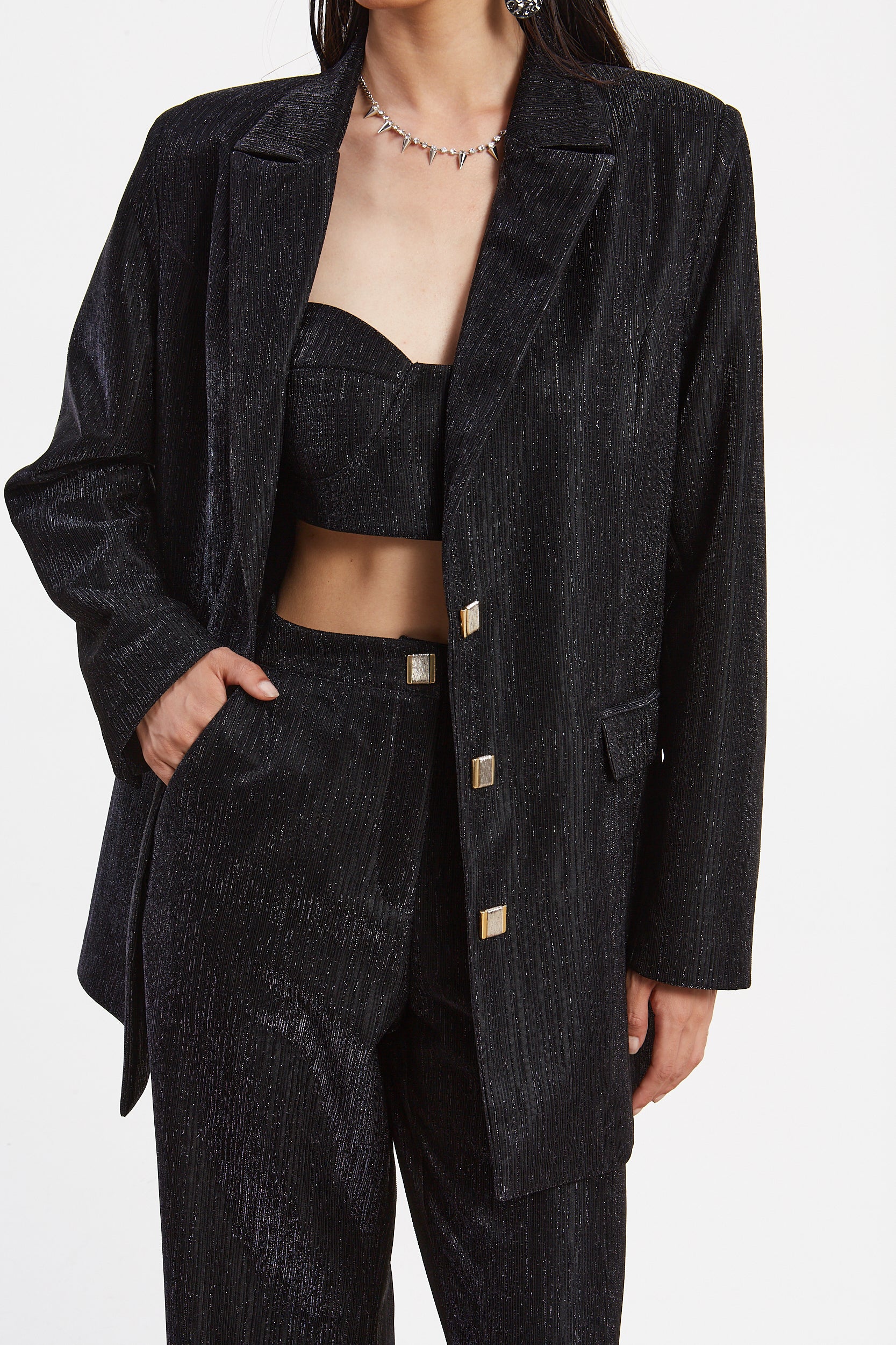 Gloria lurex  black blazer