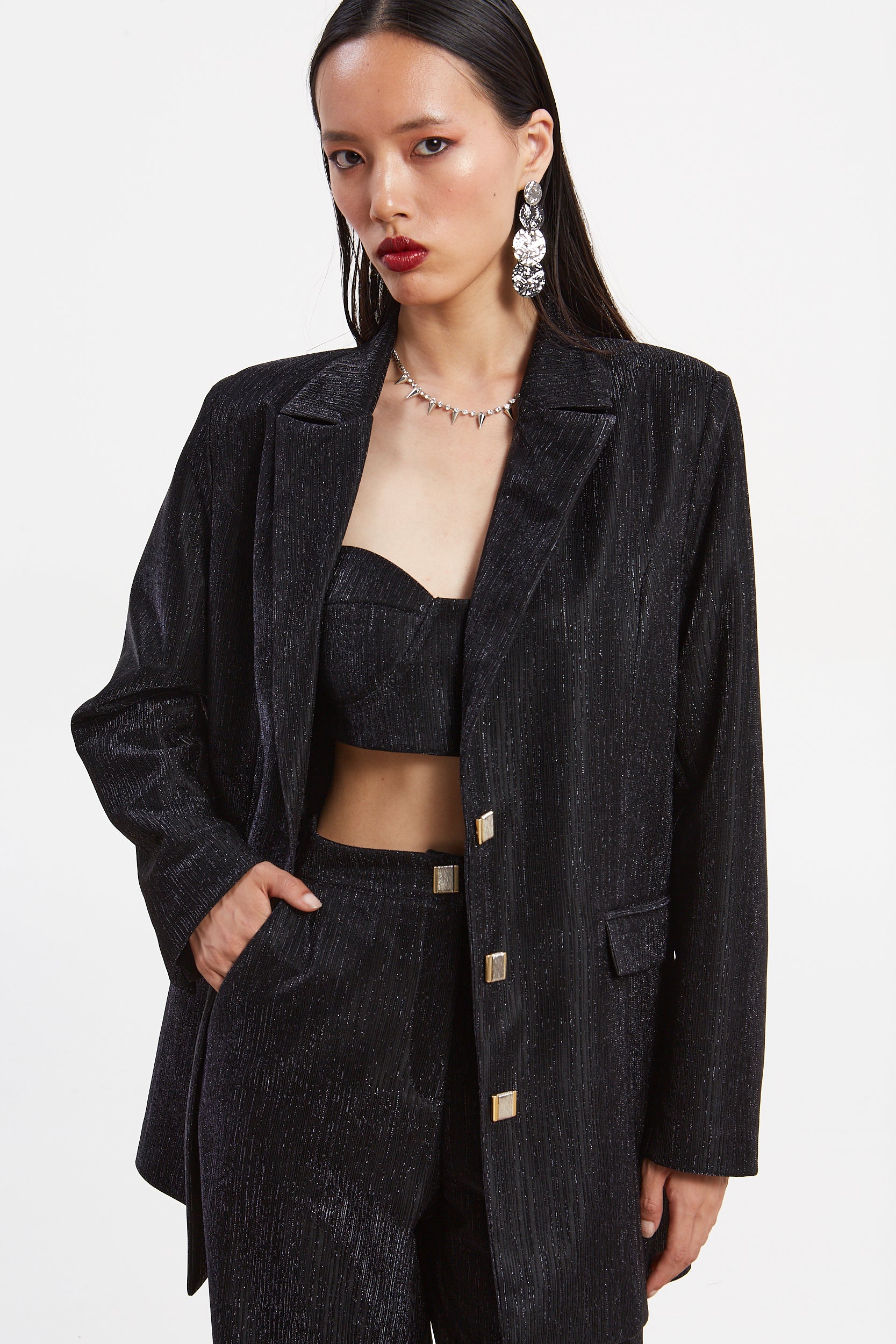 Gloria lurex  black blazer
