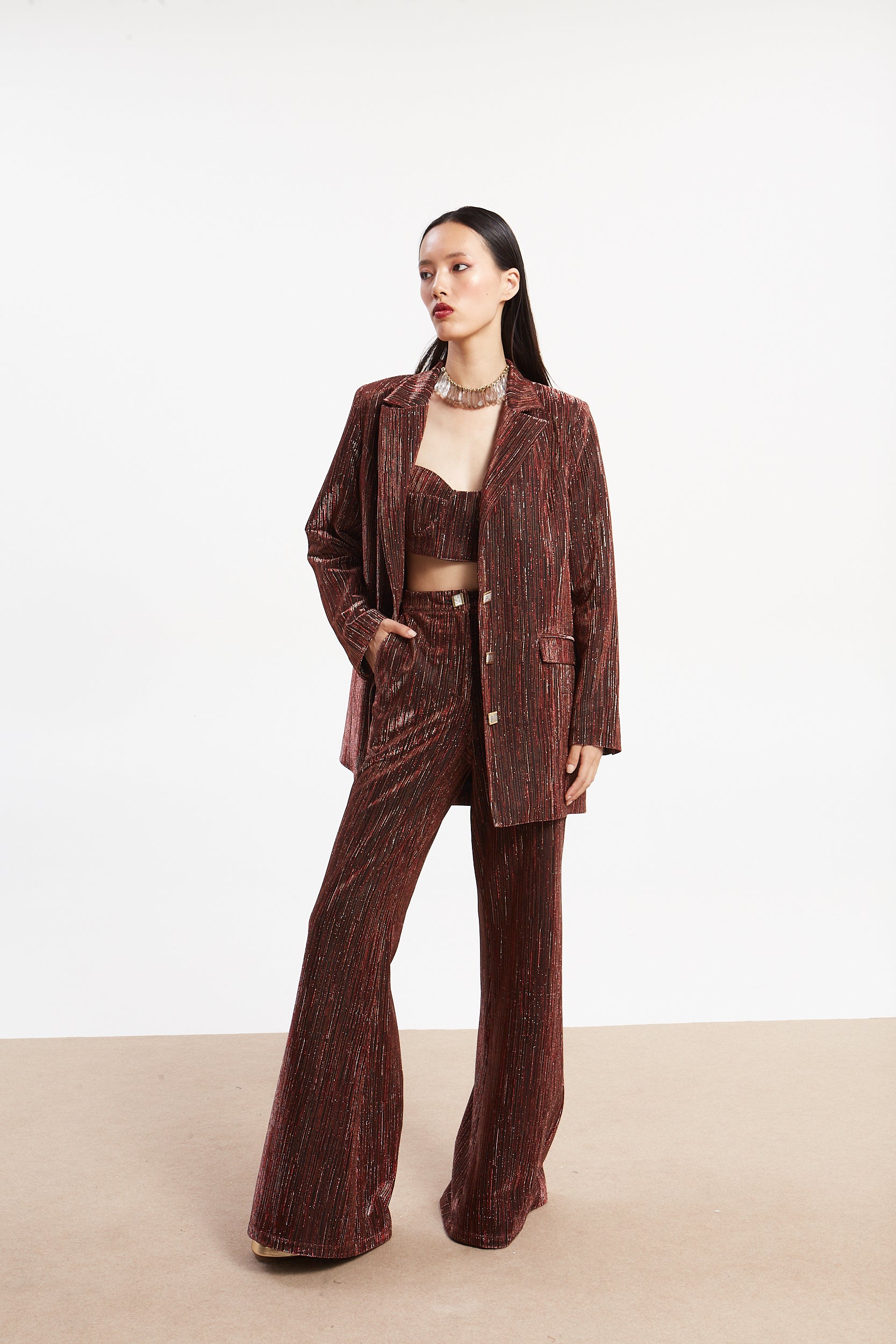 Gloria lurex red pants