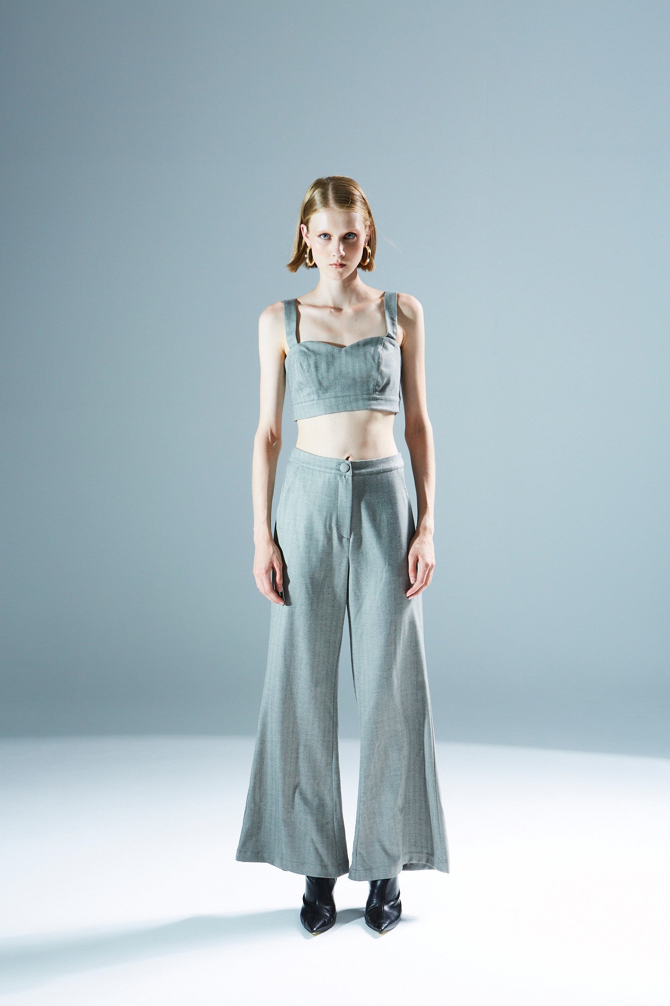 Felicia grey bustier top