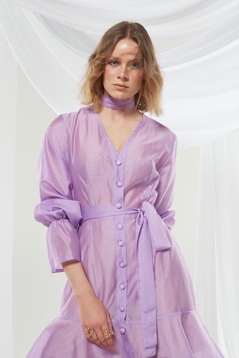 Lily button lilac dress