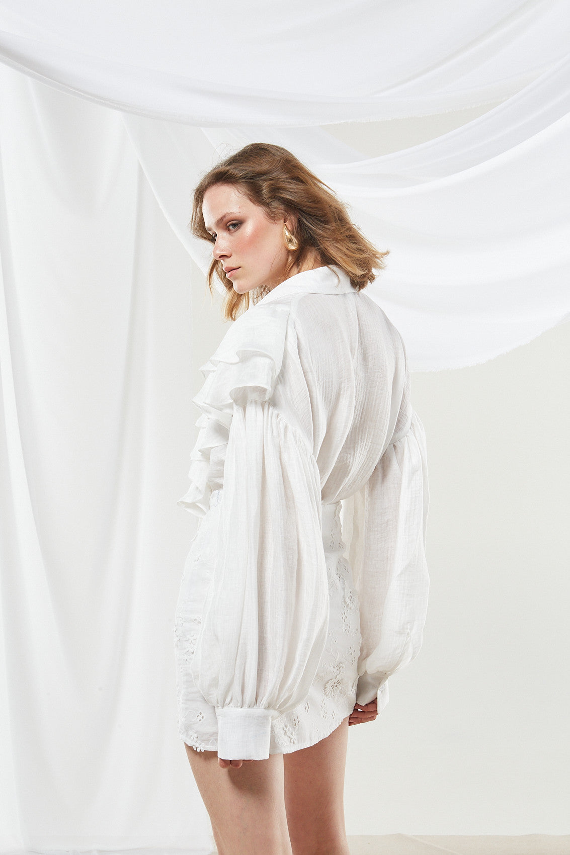 Margot ruffle white shirt