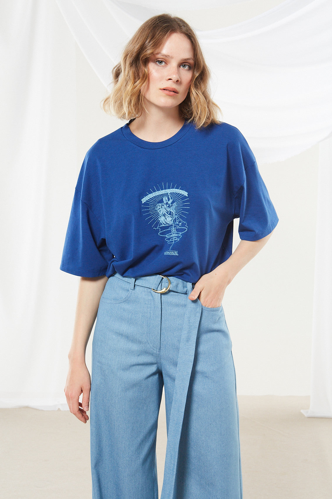 Ananke goddess blue t-shirt