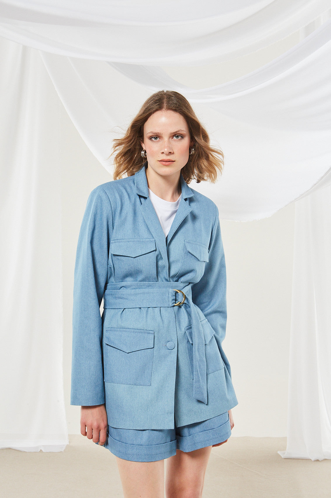 Cassia denim blazer