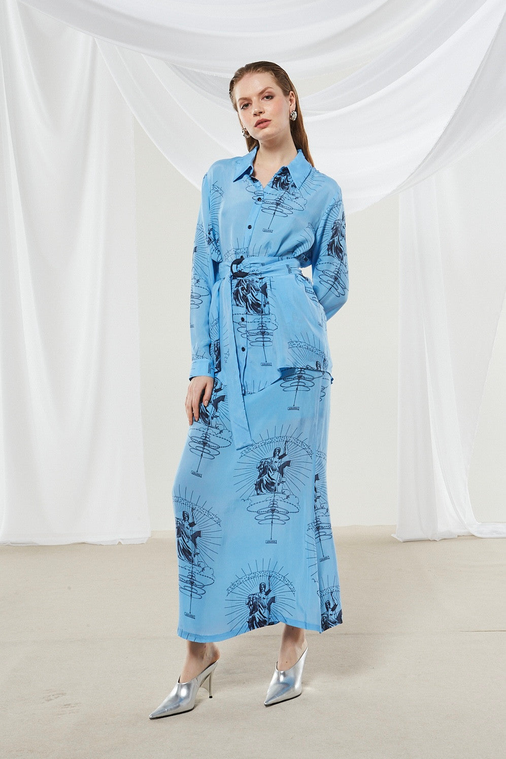 Ananke cupro printed skirt