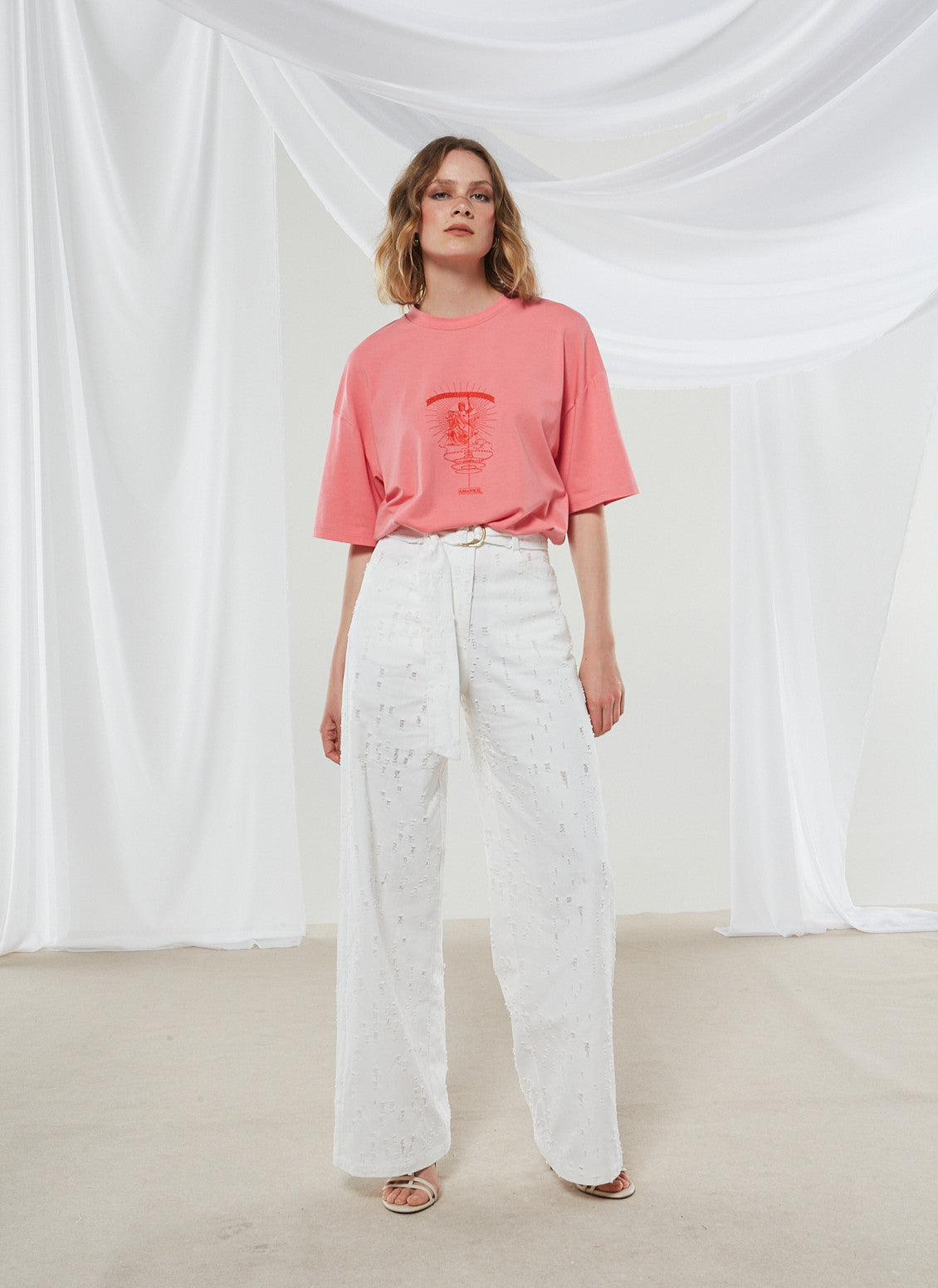 Ananke goddess coral t-shirt