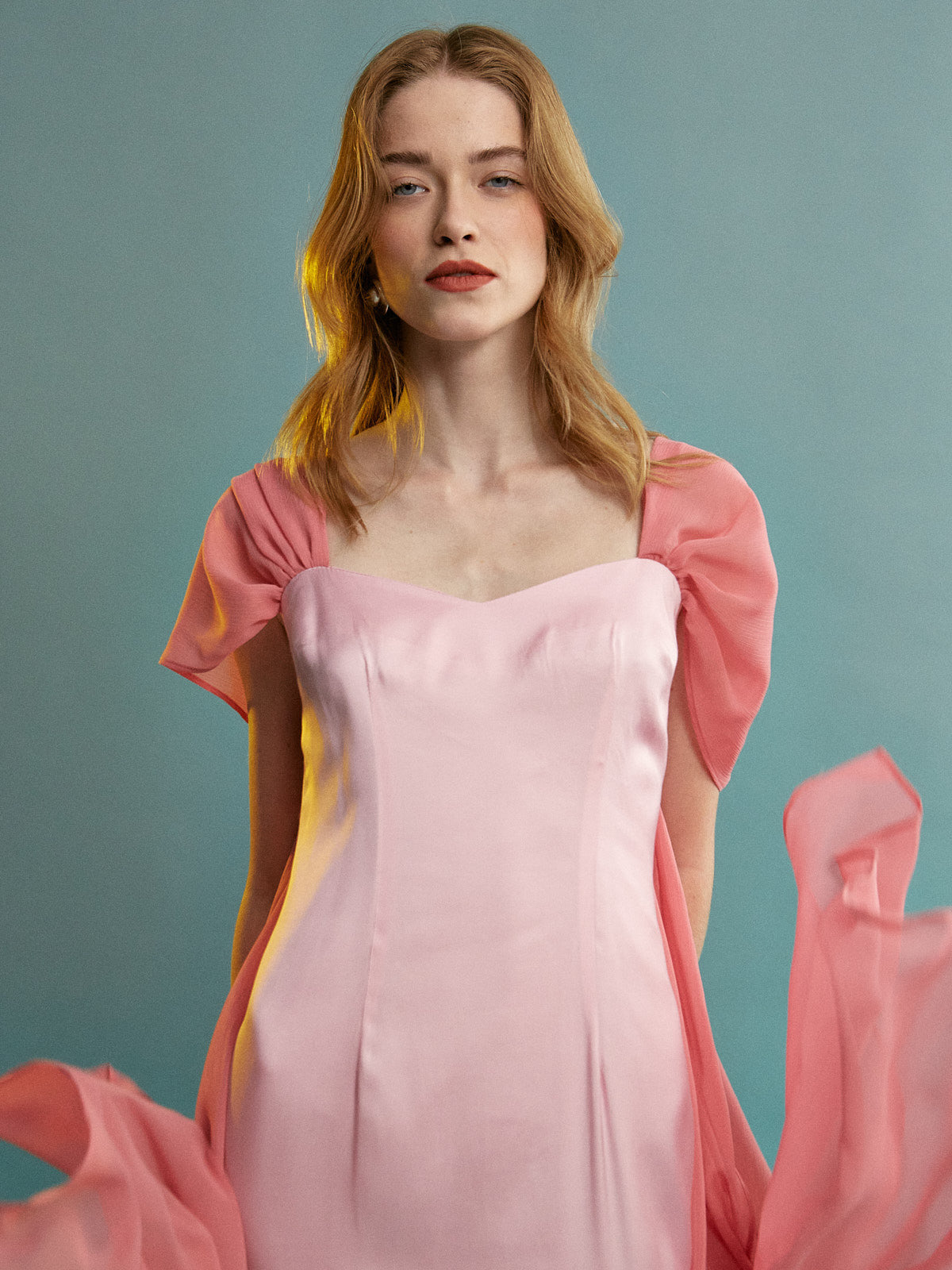 Natalie viscose maxi pink dress