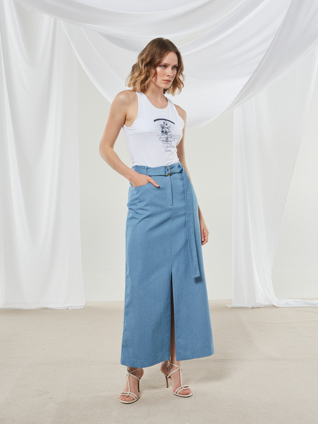 Cassia denim skirt