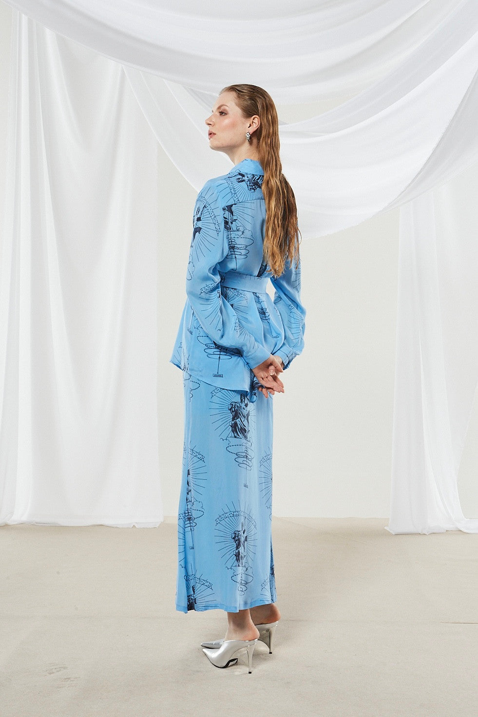 Ananke cupro printed skirt
