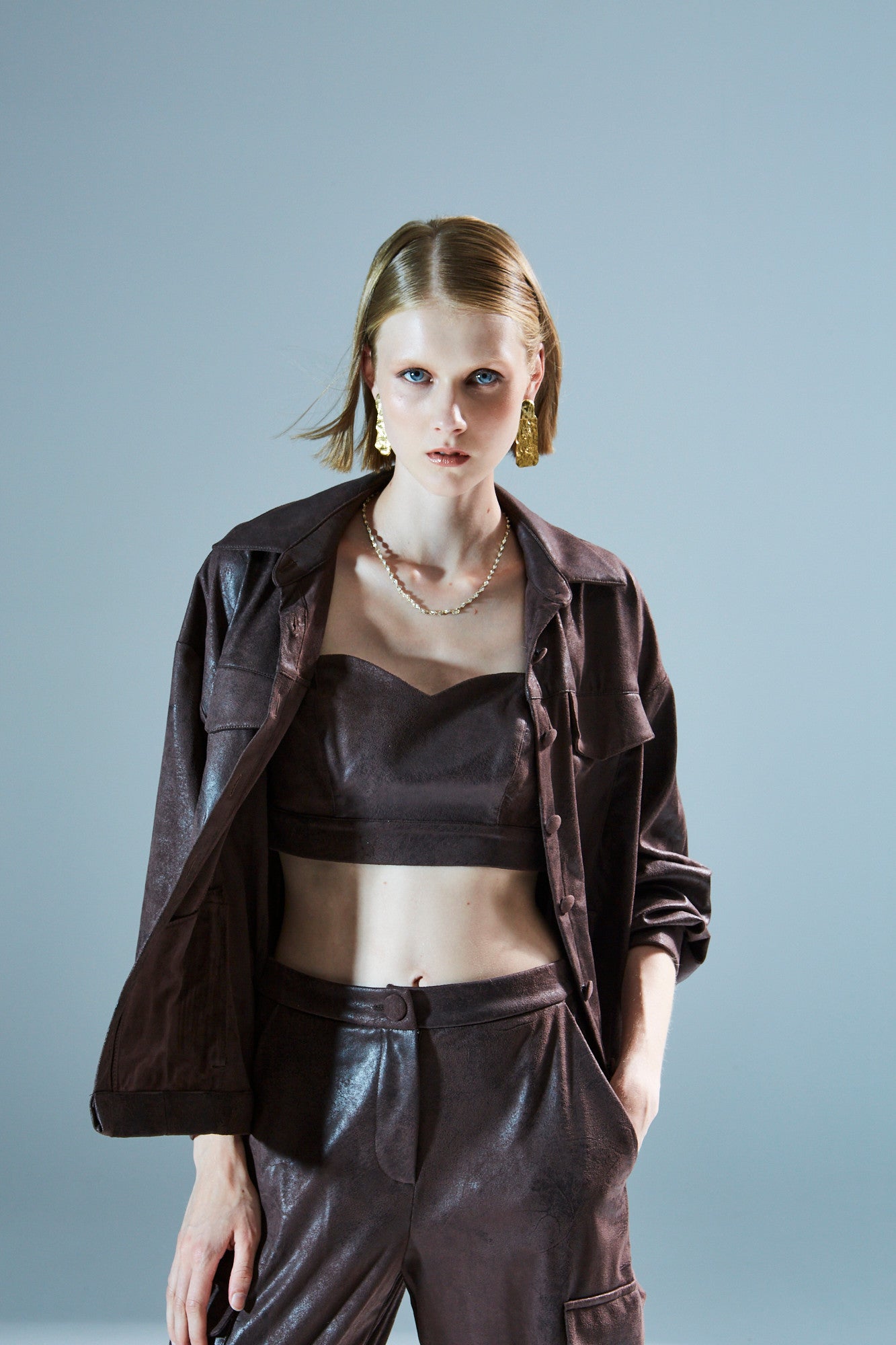 Cameron brown bustier top