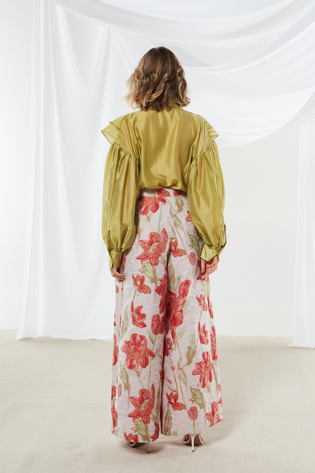 Lily ruffle olive shirt