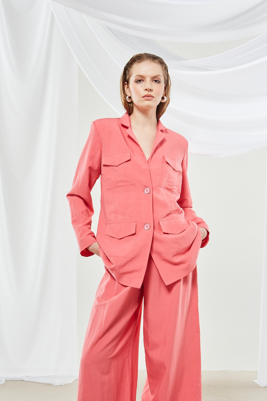 Senna coral pink blazer