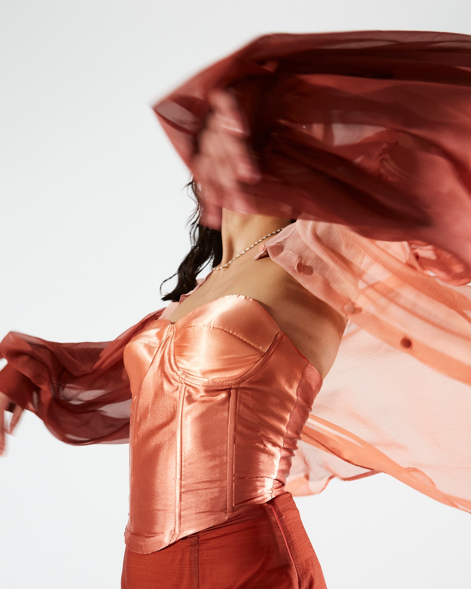 Jolene satin nude corset top