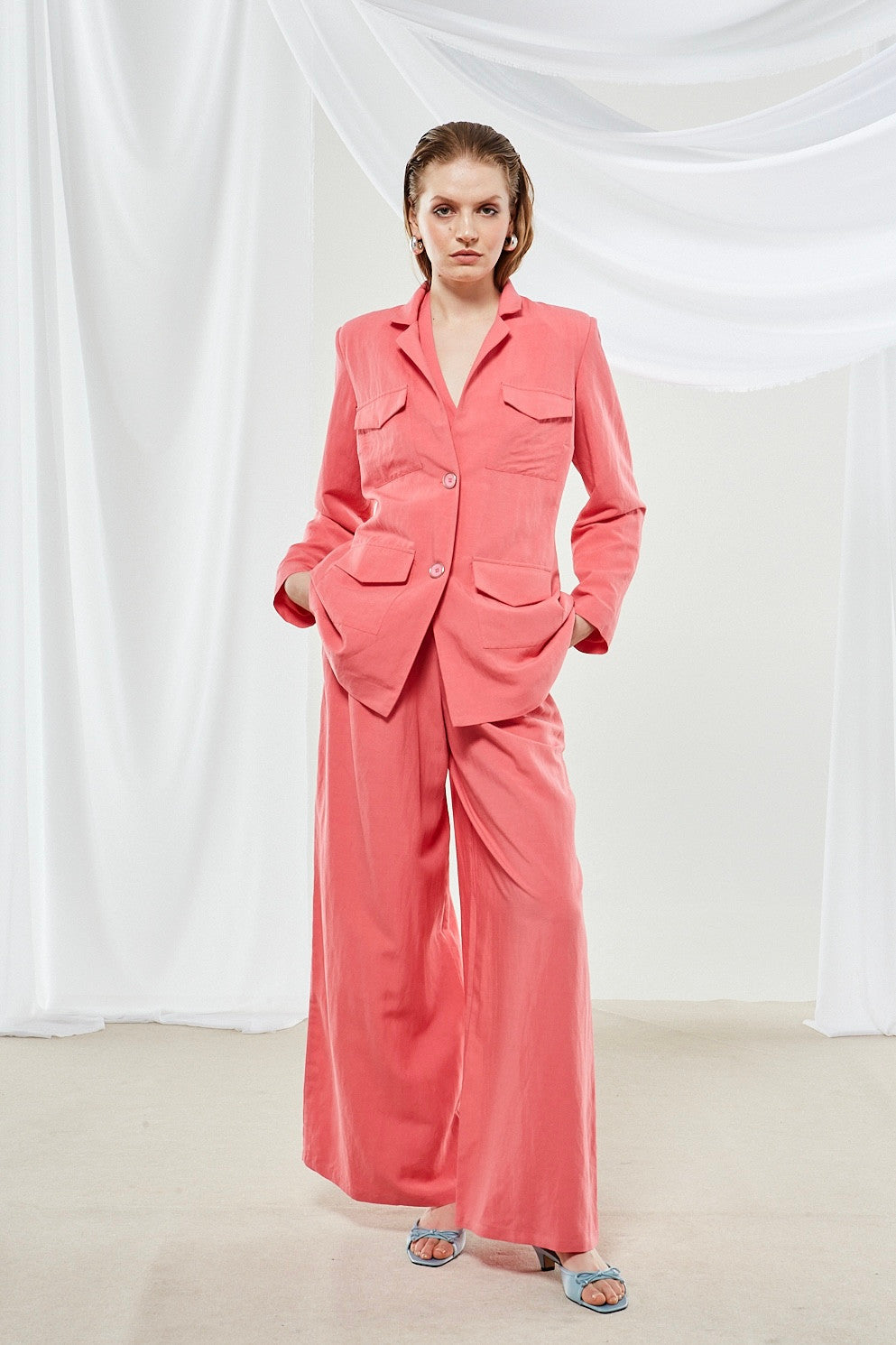 Senna coral pink blazer