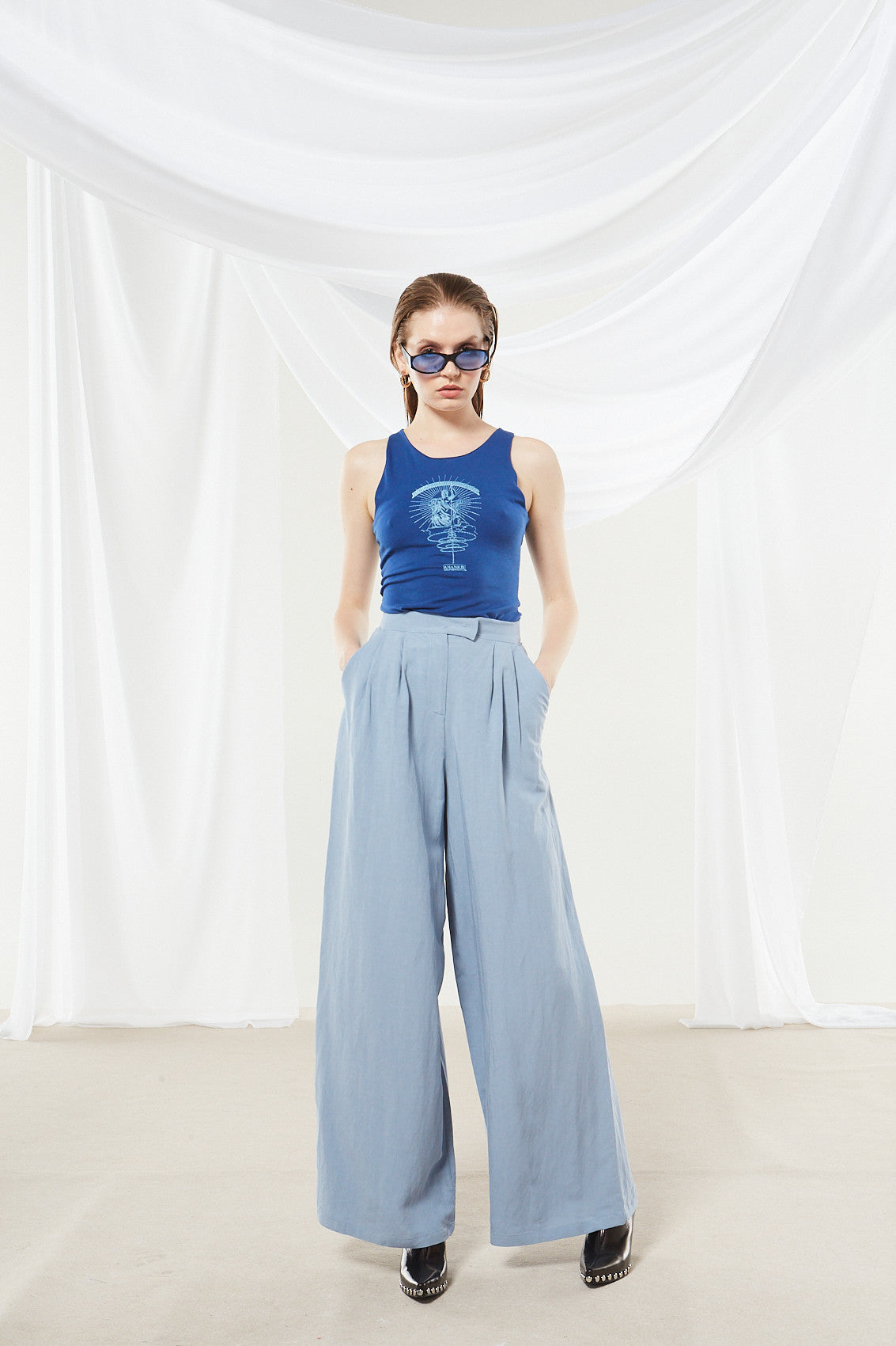 Ananke goddess blue top