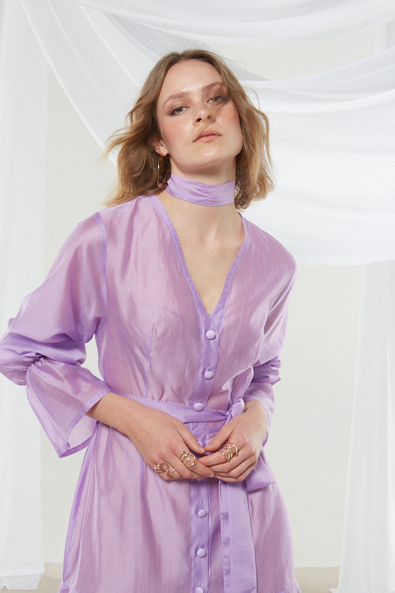 Lily button lilac dress