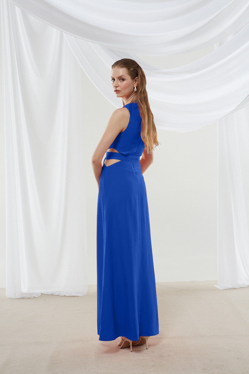 Ivy cut out blue dress