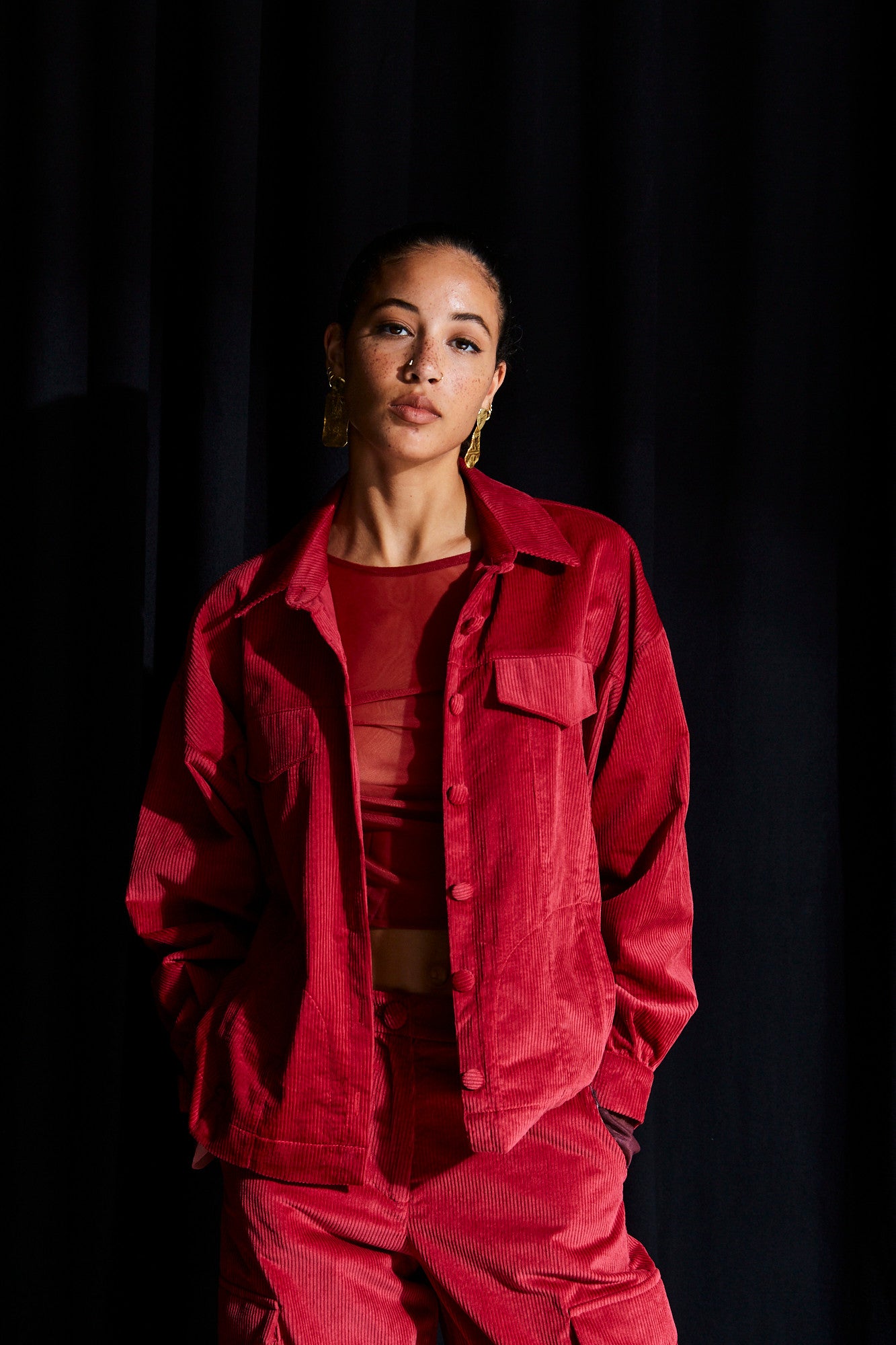 Joyce corduroy red jacket