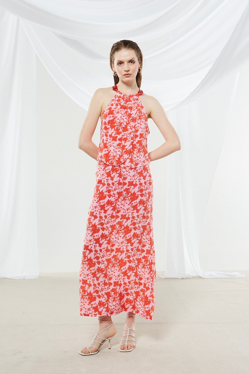 Dahlia cupro printed skirt