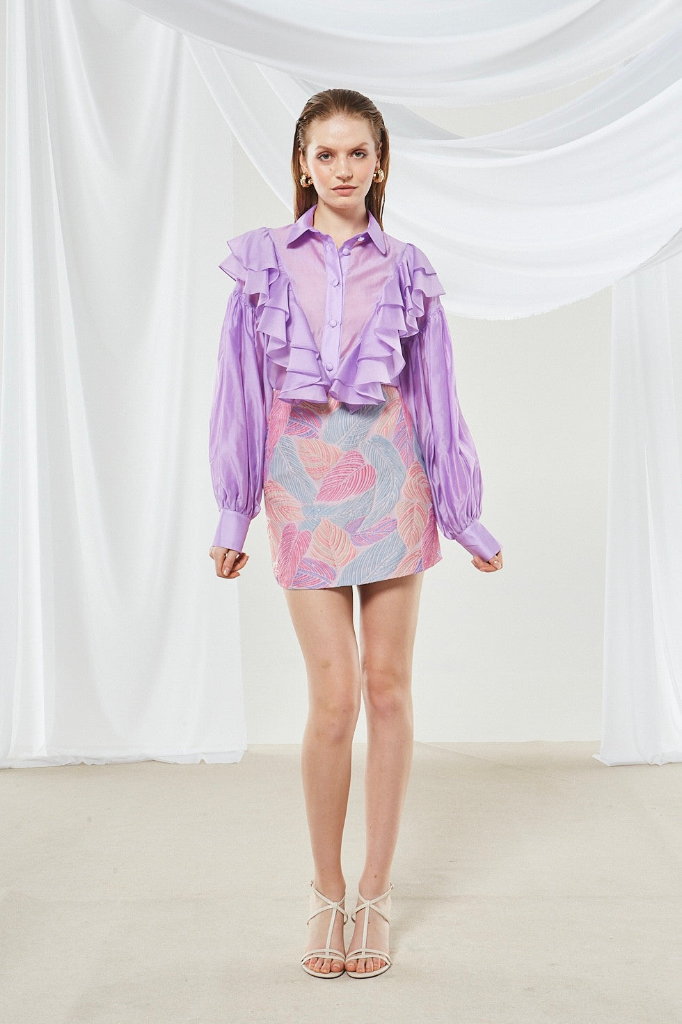 Clementine brocade mini skirt