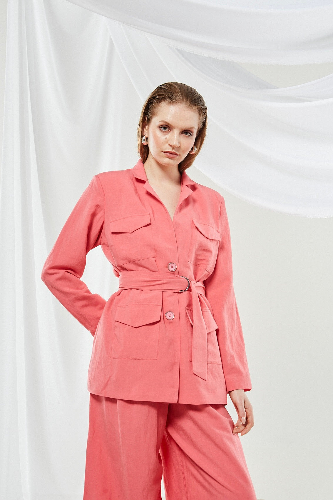 Senna coral pink blazer