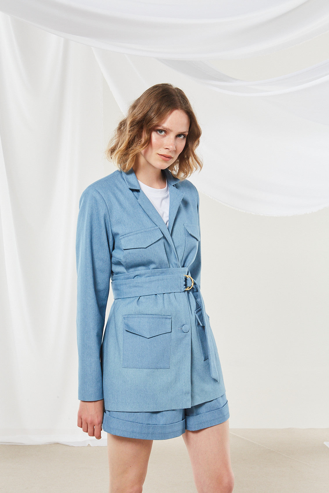 Cassia denim blazer