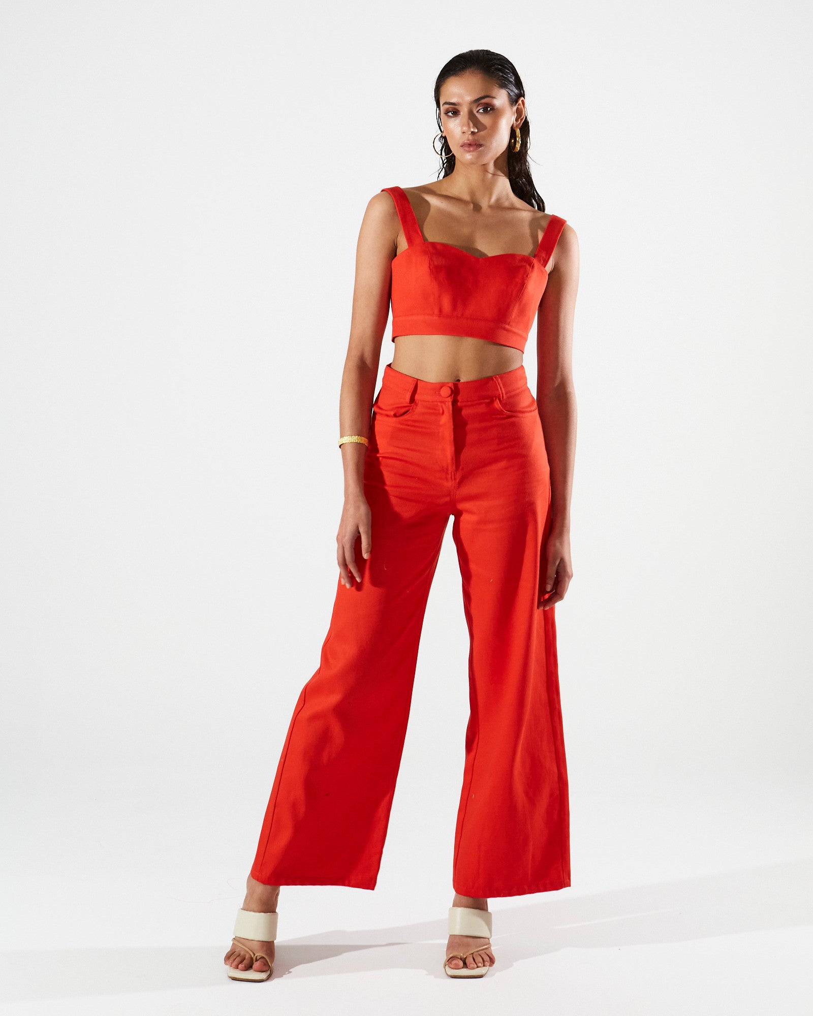 Clio cotton red pants