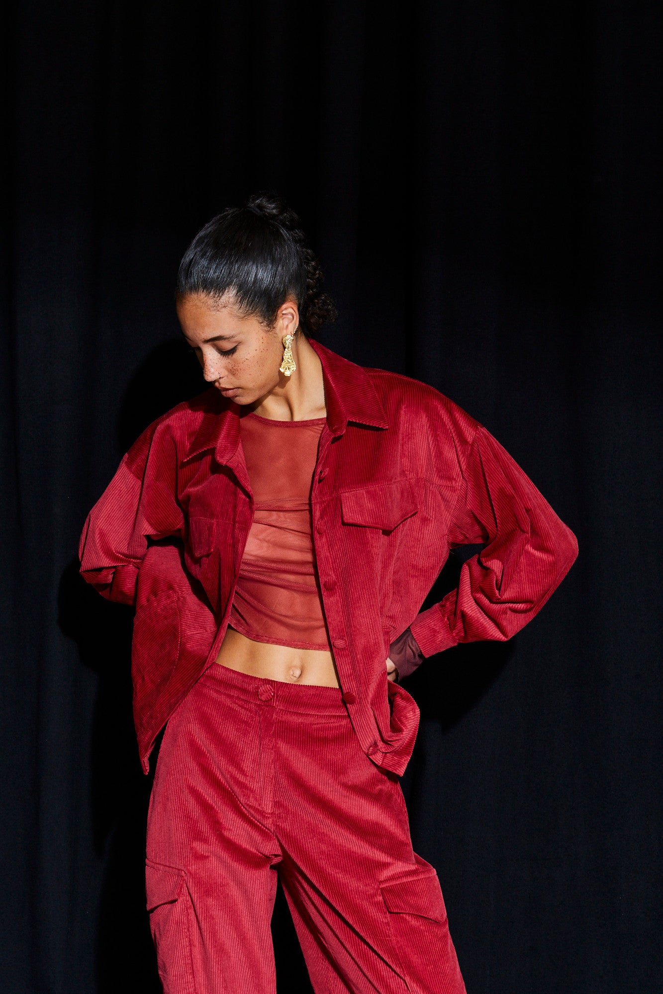 Joyce corduroy red jacket