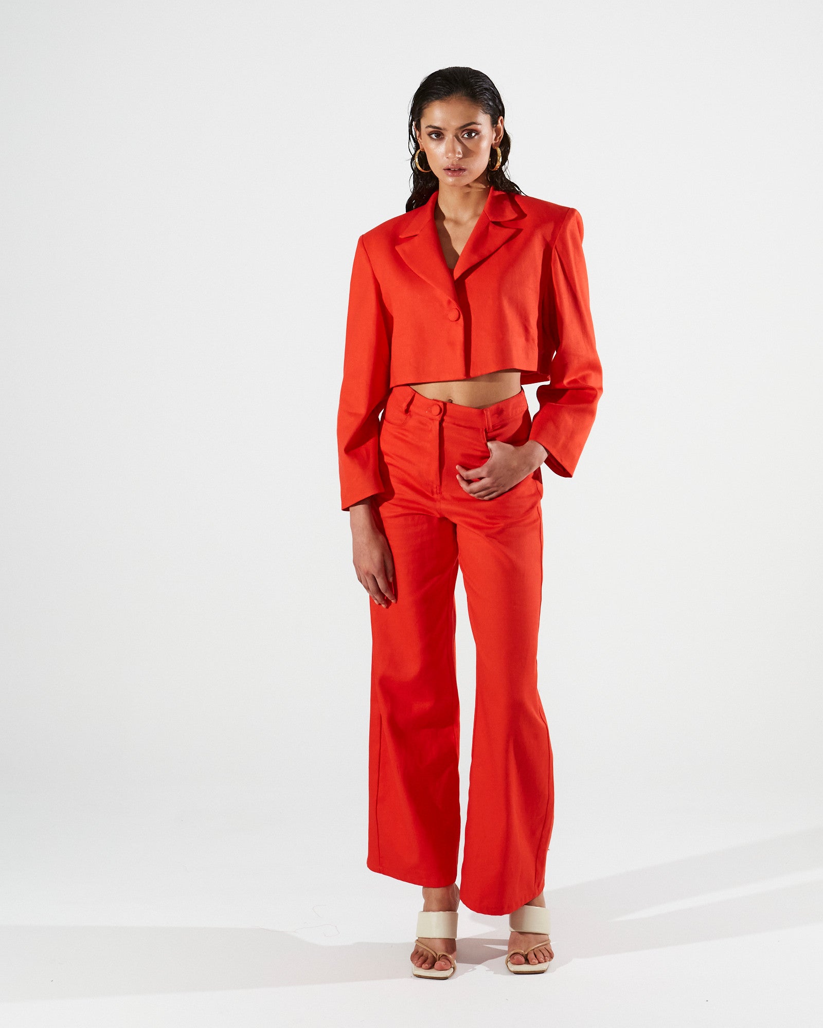Clio cotton red pants