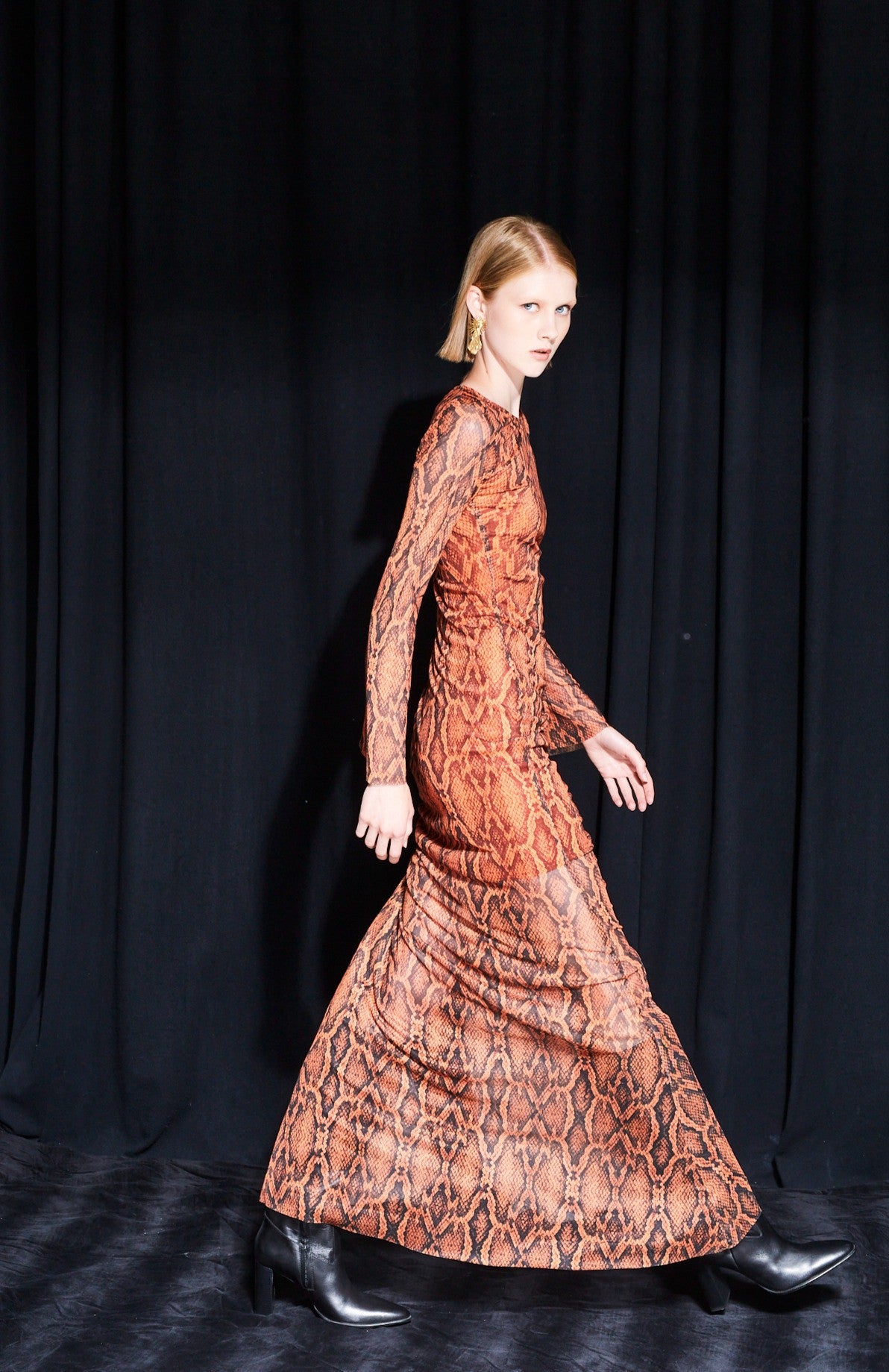 snake mesh dress Georgia snake printed mesh dress Ananke
