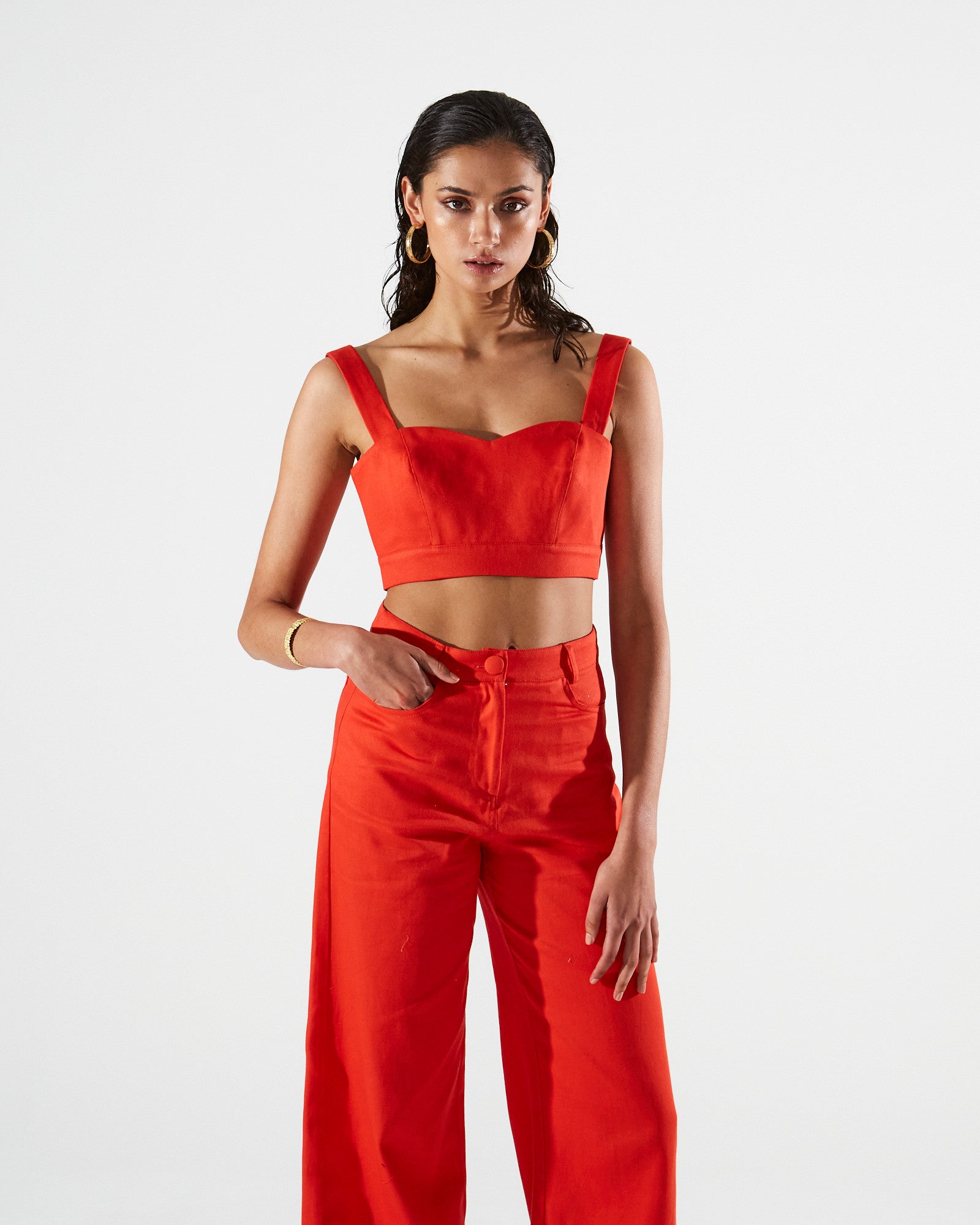 Clio cotton red pants