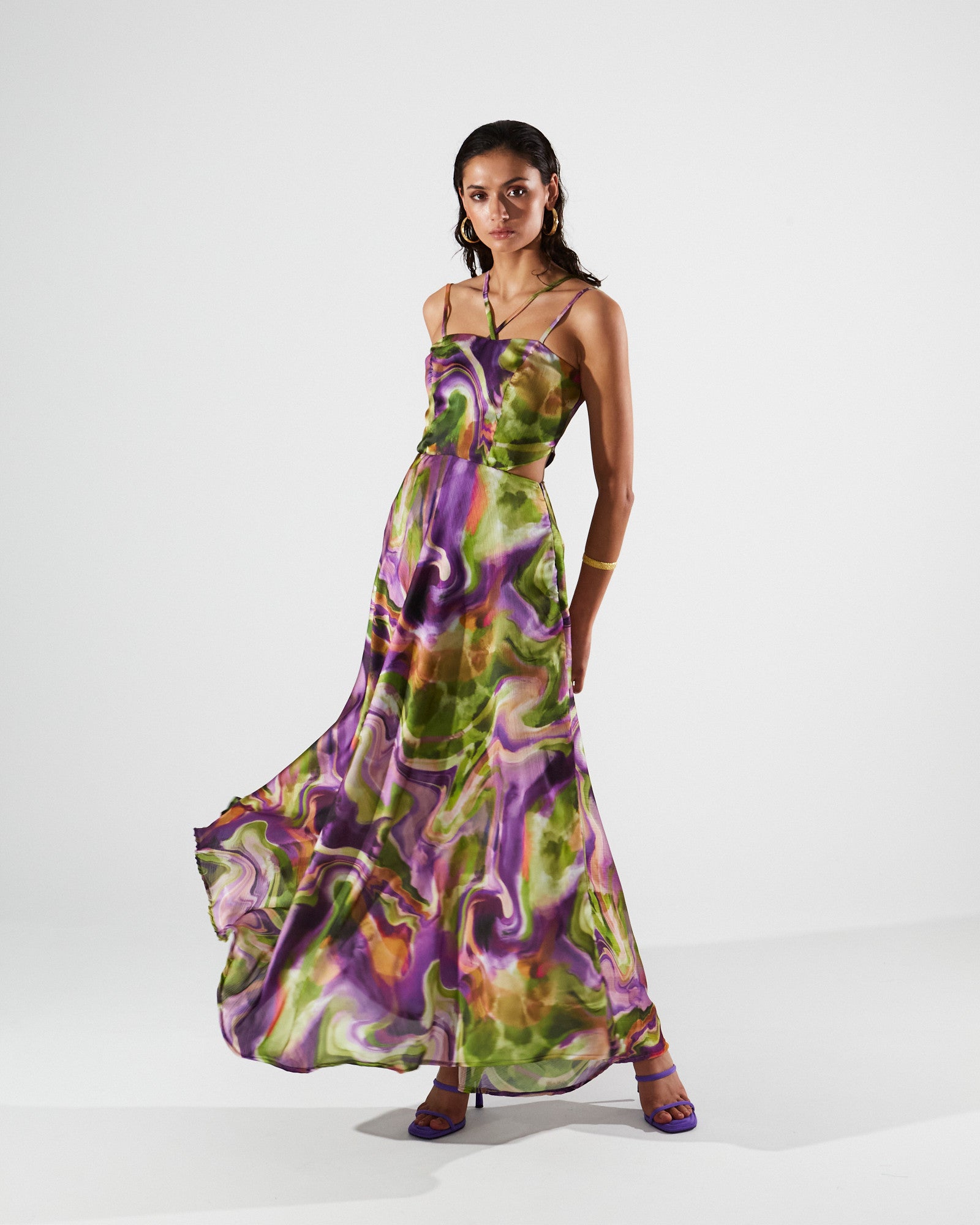 Ari cut out printed dress
