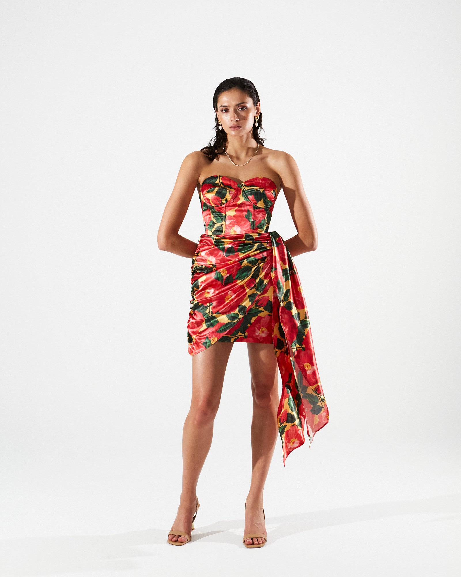 Dolores satin printed skirt