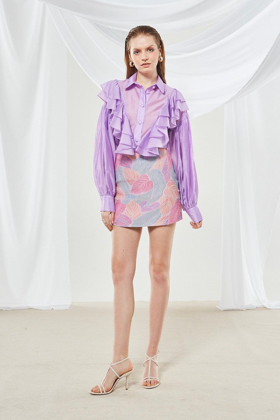 Clementine brocade mini skirt