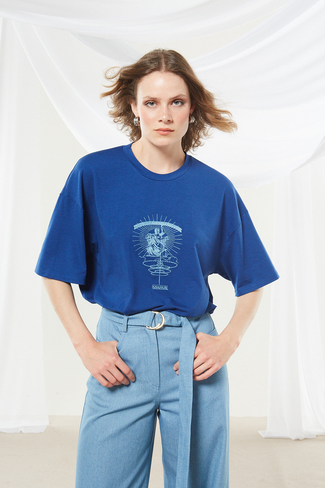 Ananke goddess blue t-shirt