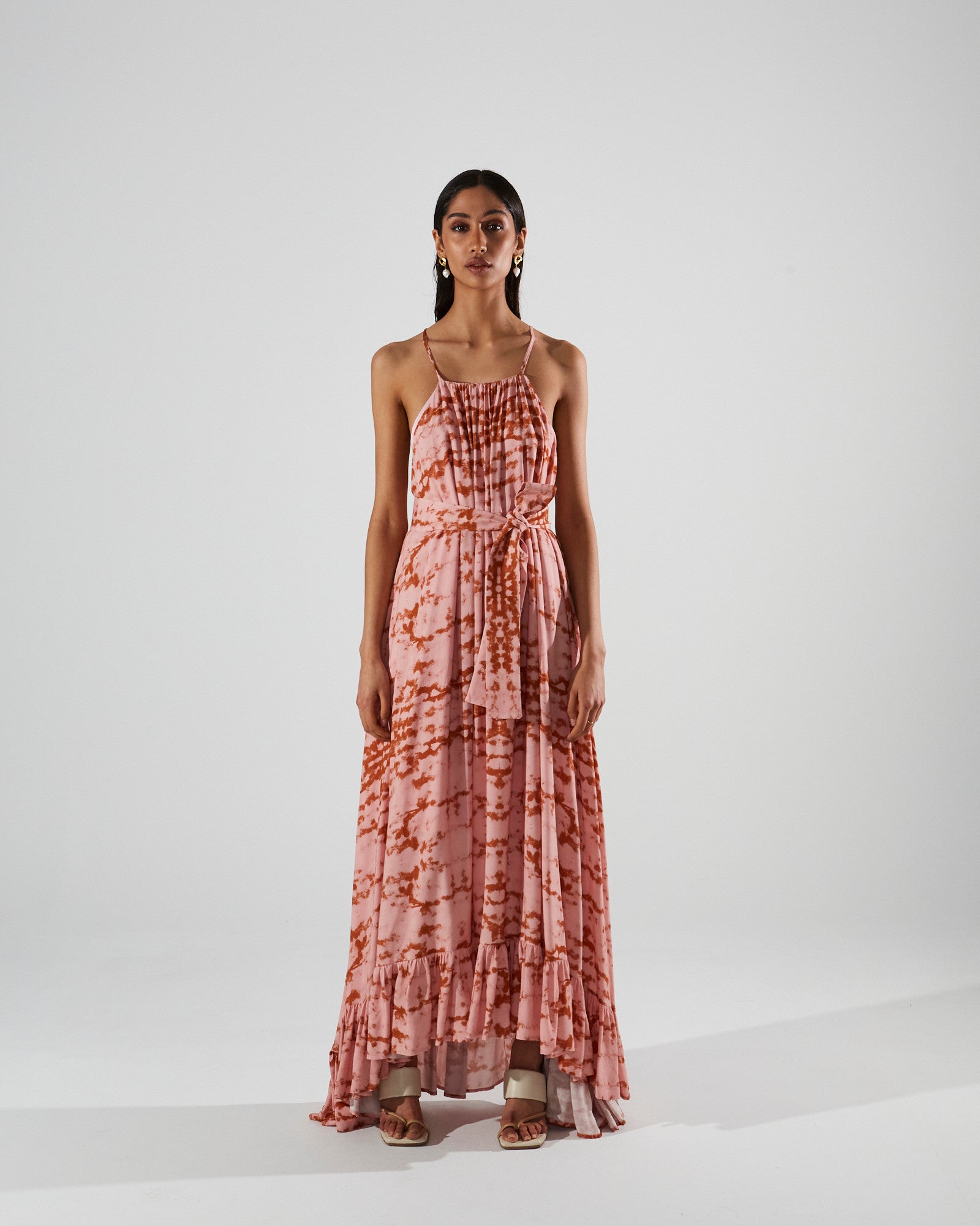 Karla ruffle printed dress