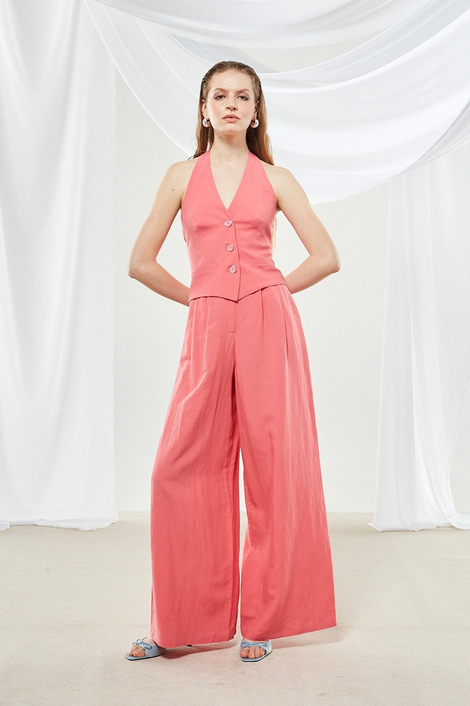 Senna coral pink vest