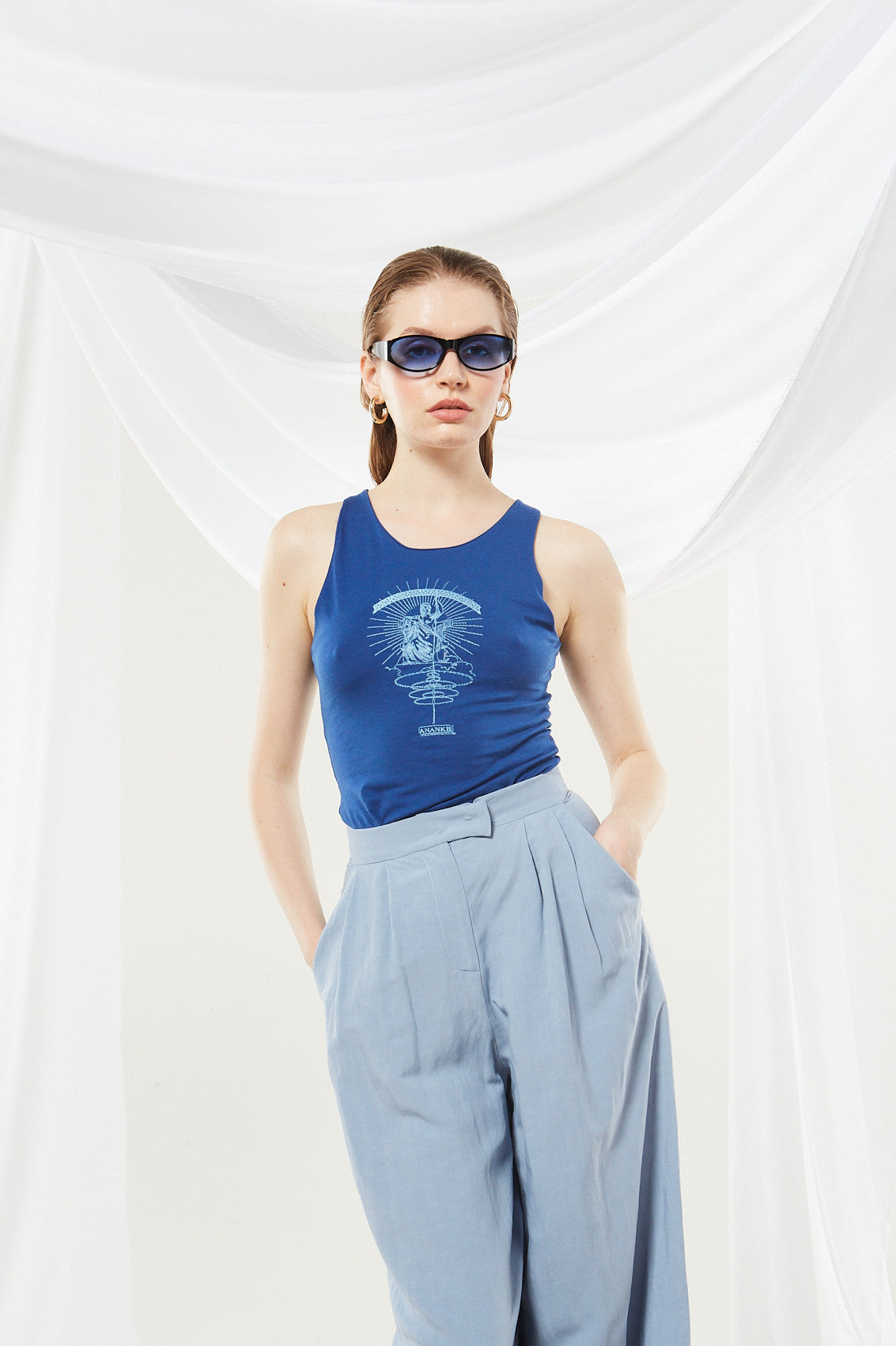 Ananke goddess blue top