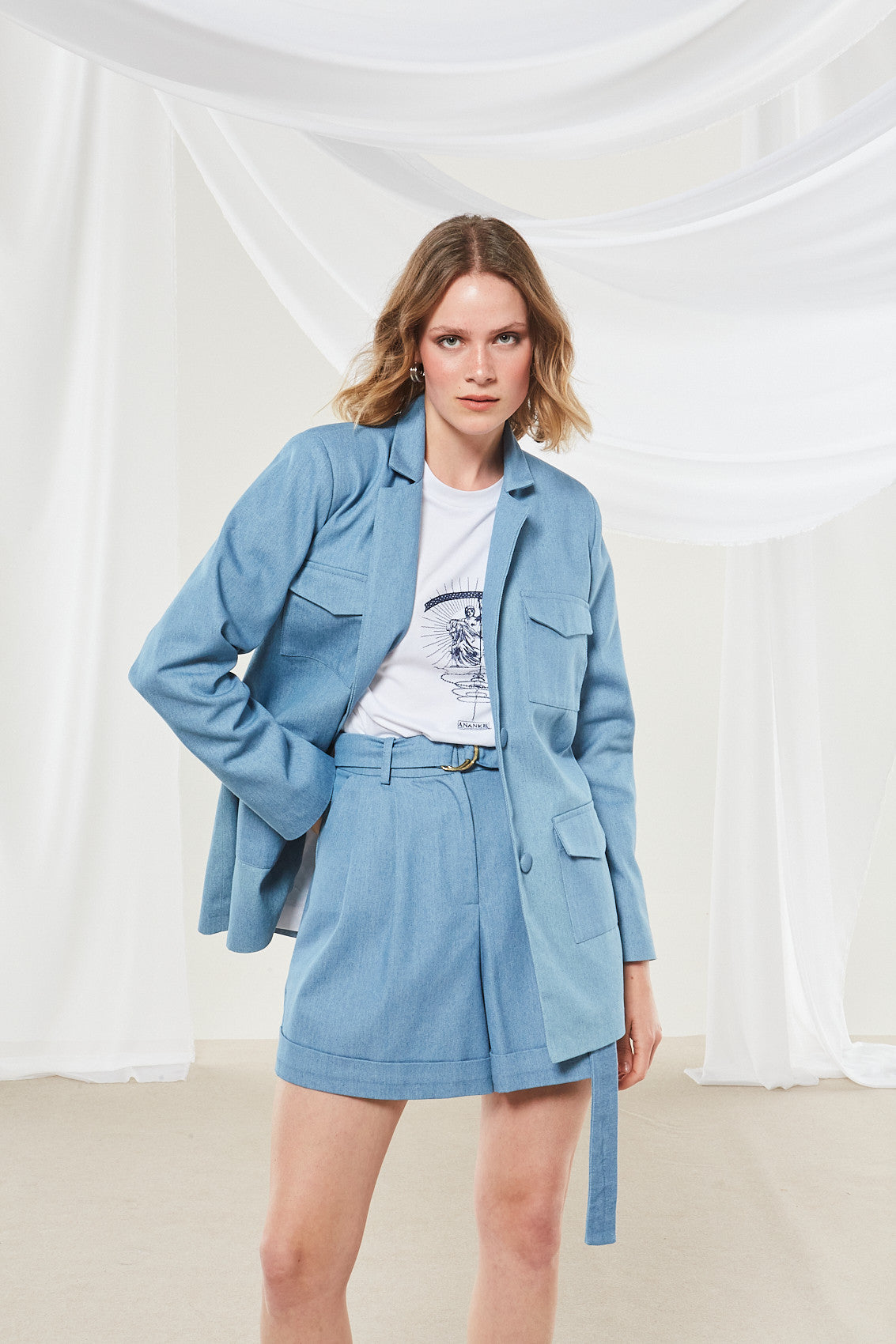 Cassia denim blazer