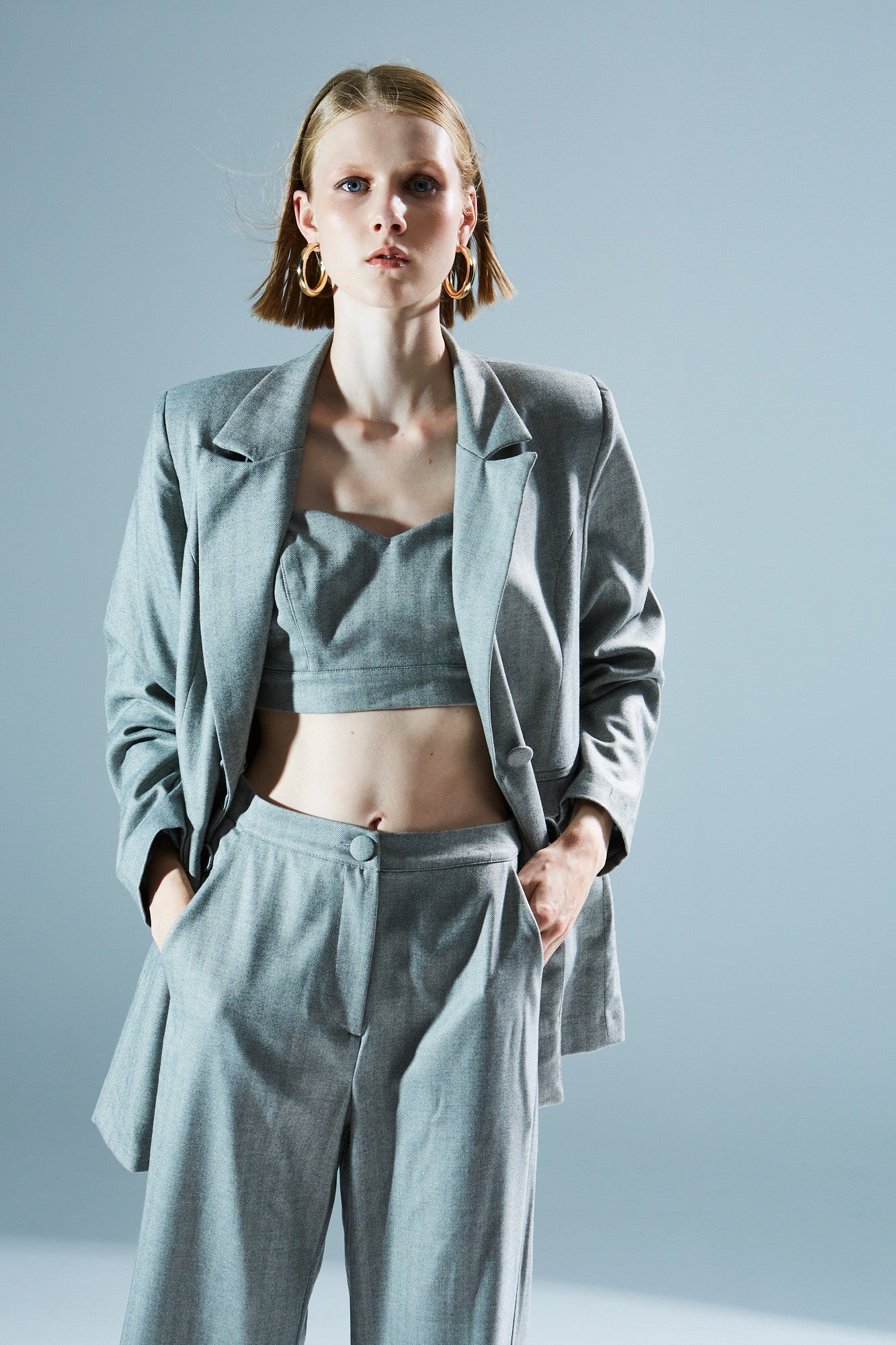 Felicia oversized grey blazer