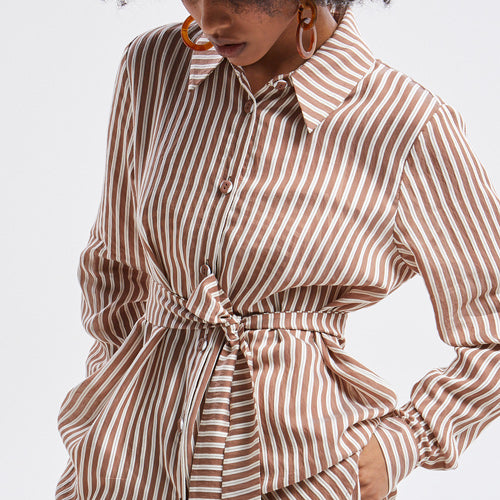 Jade tencel printed shirt